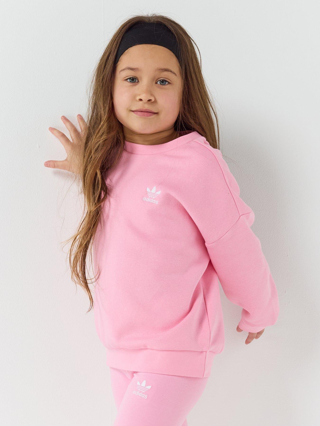 Image 6 of 7 of adidas Originals Kids Unisex Oversized Crew Leggings Set - Pink