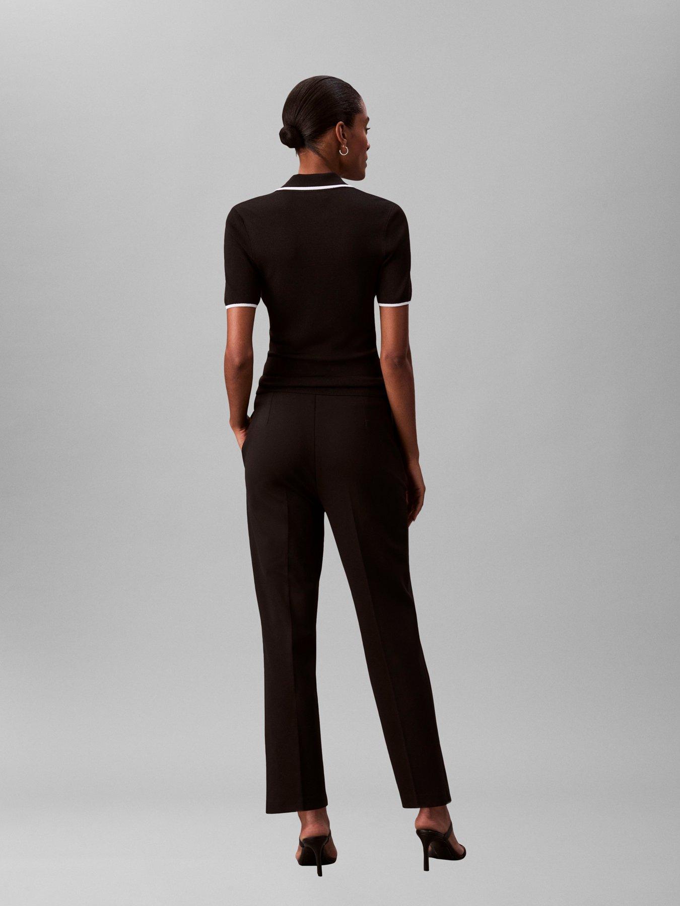  image of calvin-klein-ponte-dart-front-pant