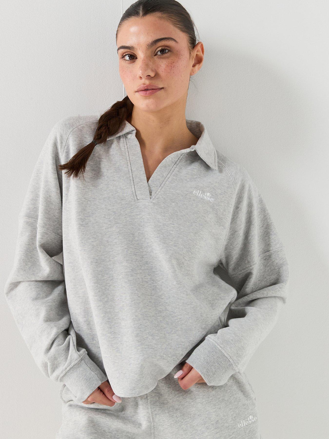  image of ellesse-womens-morcone-sweatshirt-light-grey-marl