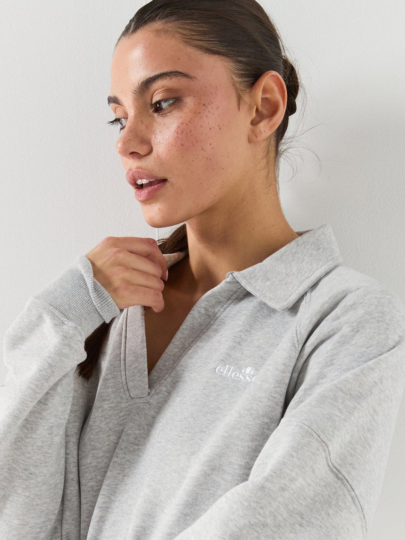  image of ellesse-womens-morcone-sweatshirt-light-grey-marl