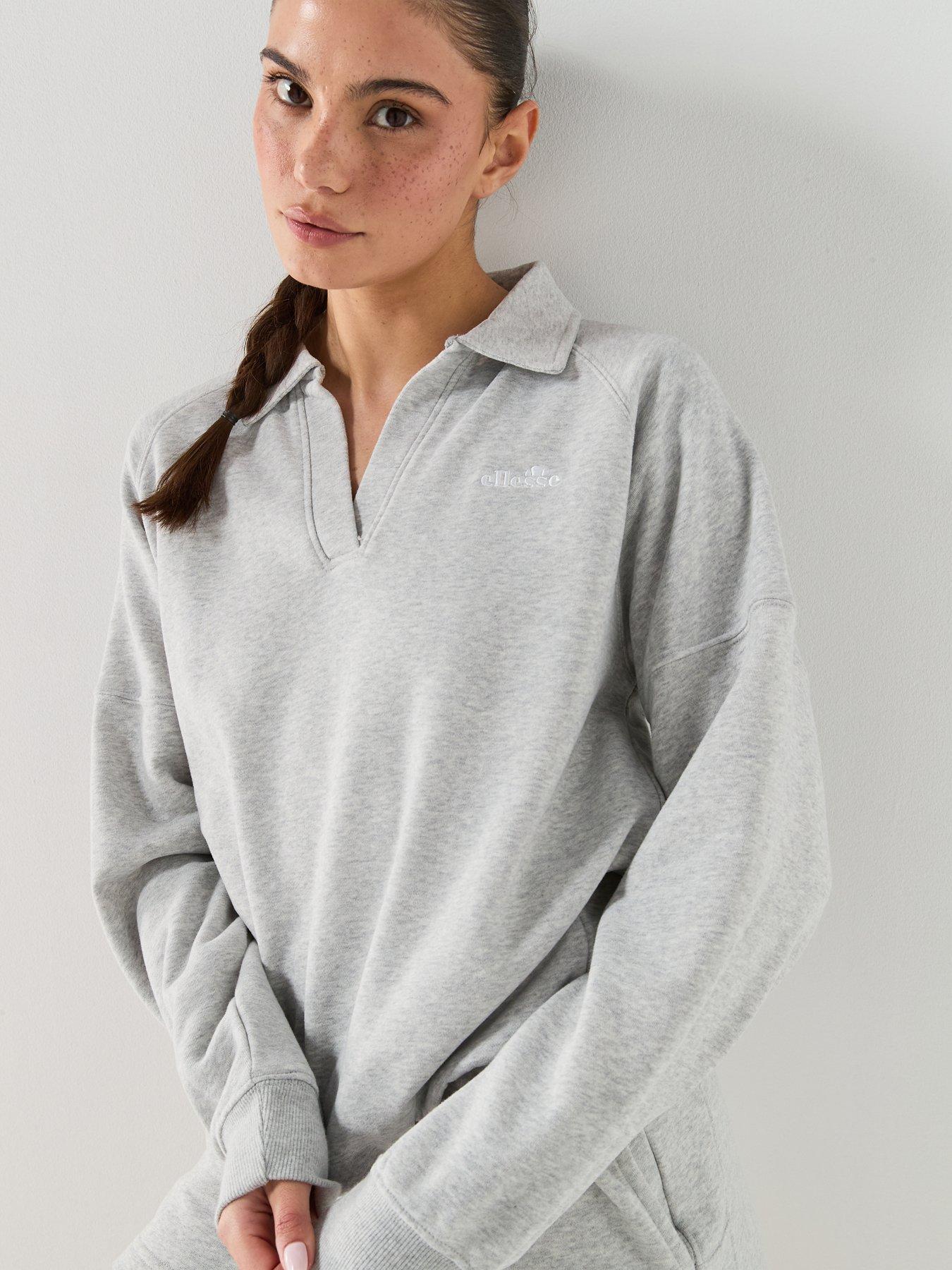  image of ellesse-womens-morcone-sweatshirt-light-grey-marl