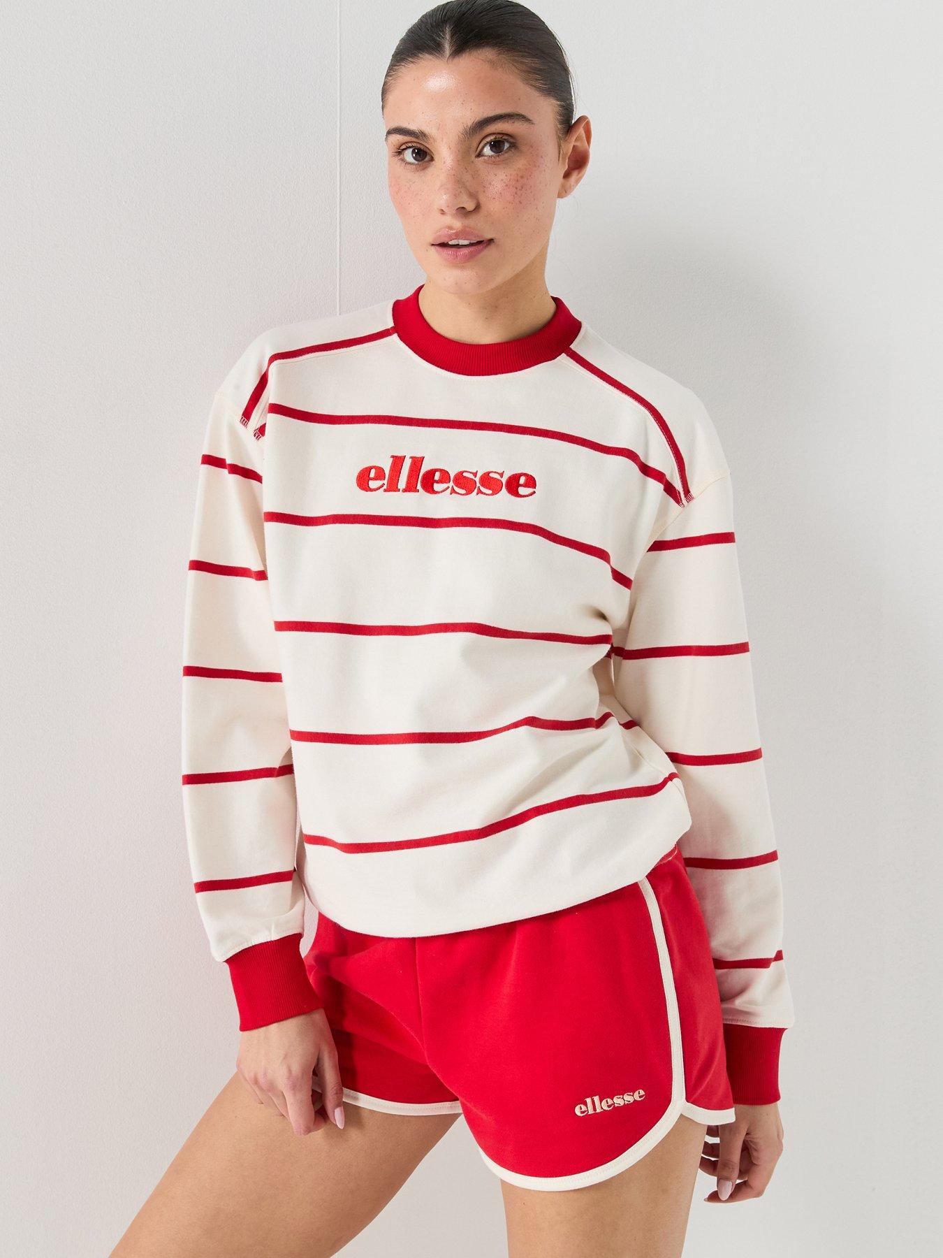 Ellesse Womens Taggia Sweatshirt - Off White/Red