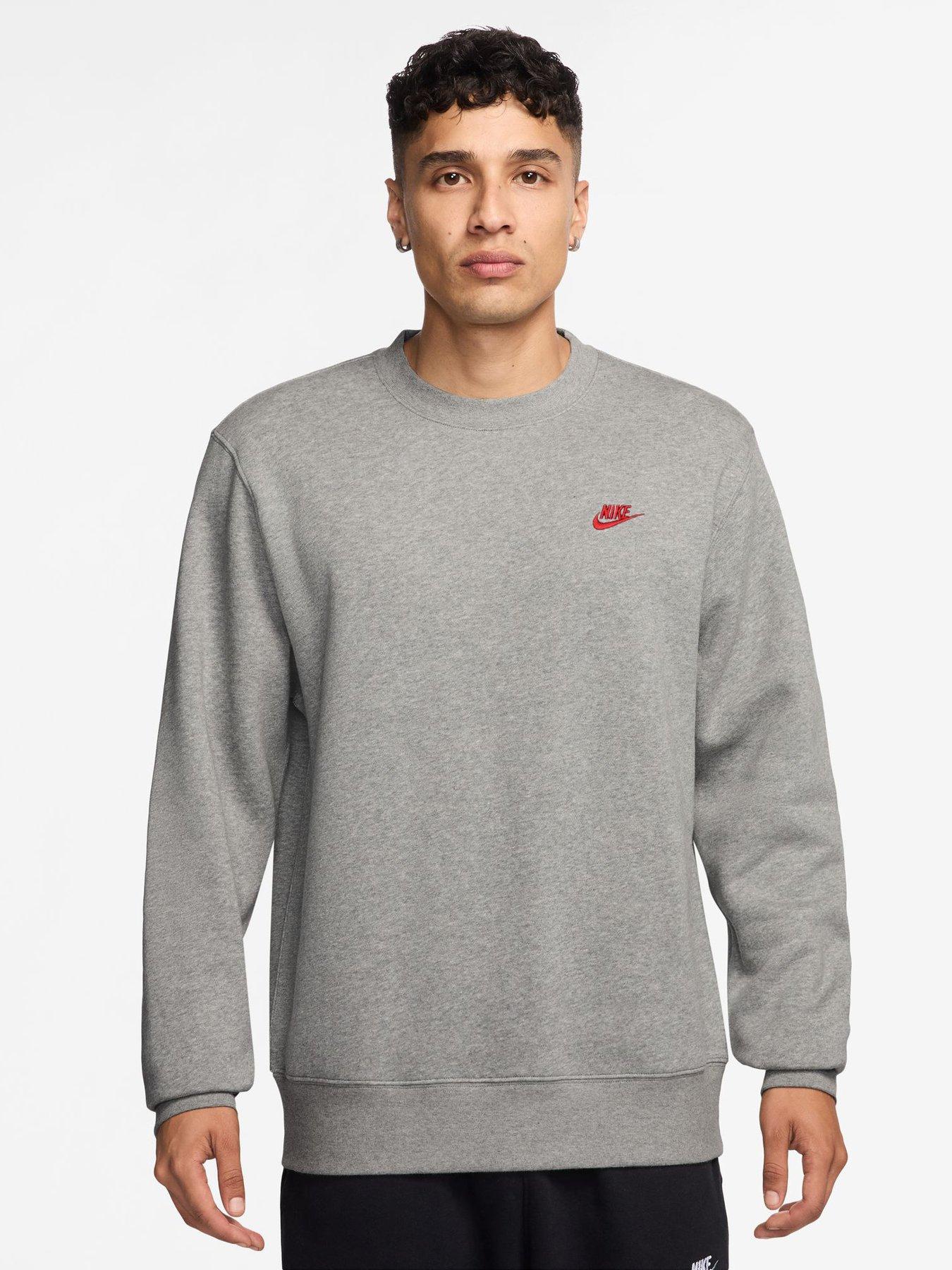 Nike Mens Club Fleece Crew Sweatshirt - Grey