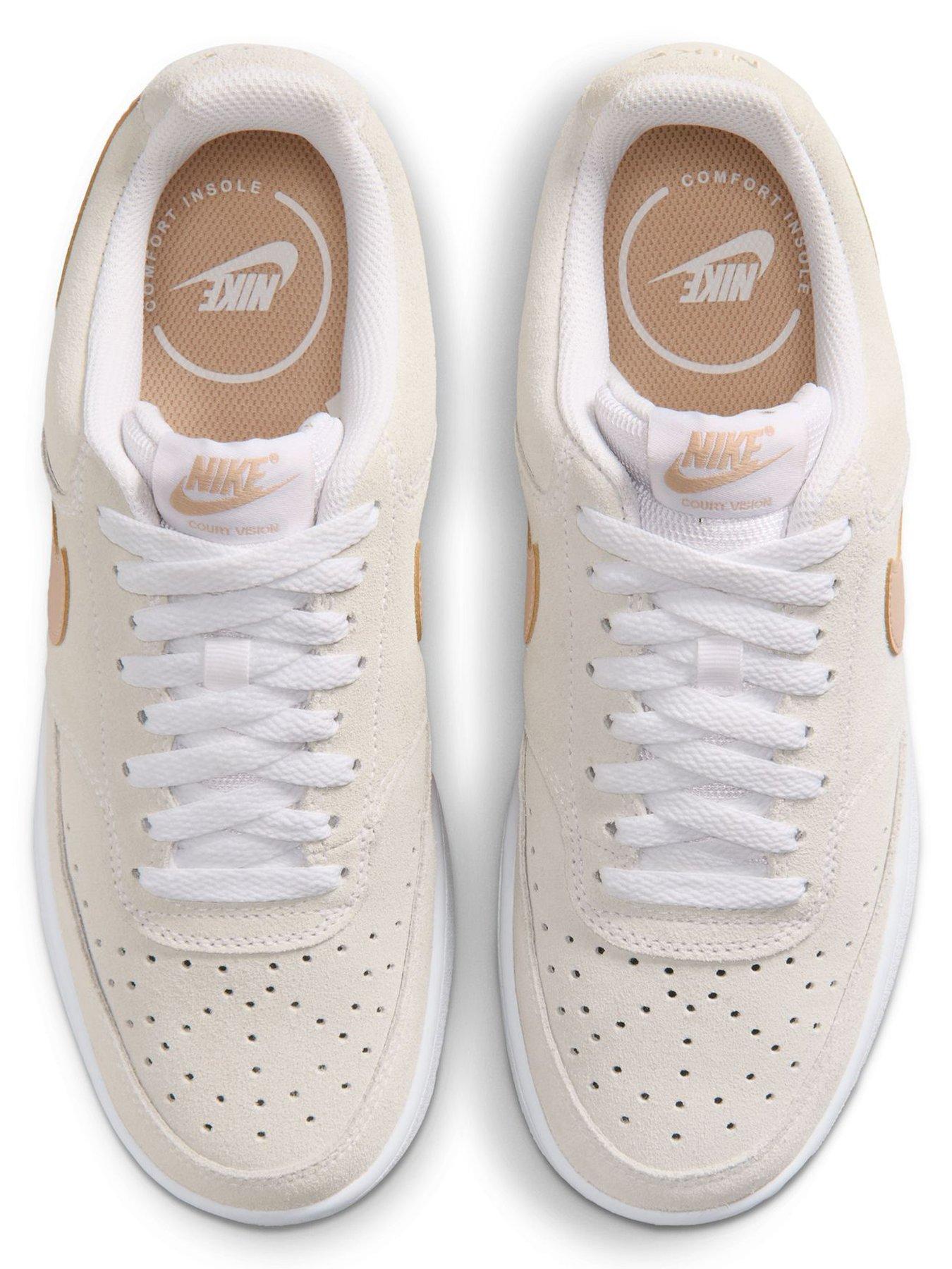 Image 4 of 7 of Nike Womens Court Vision Suede Trainers - Beige