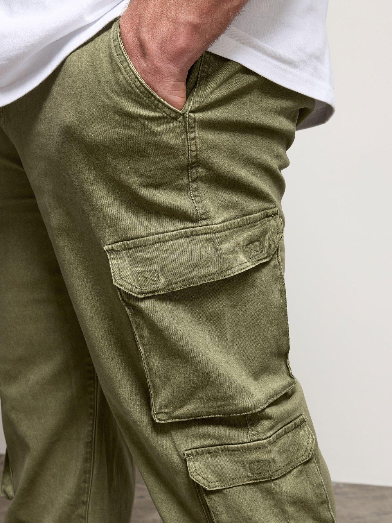  image of badrhino-double-pocket-cargo-trousers-green