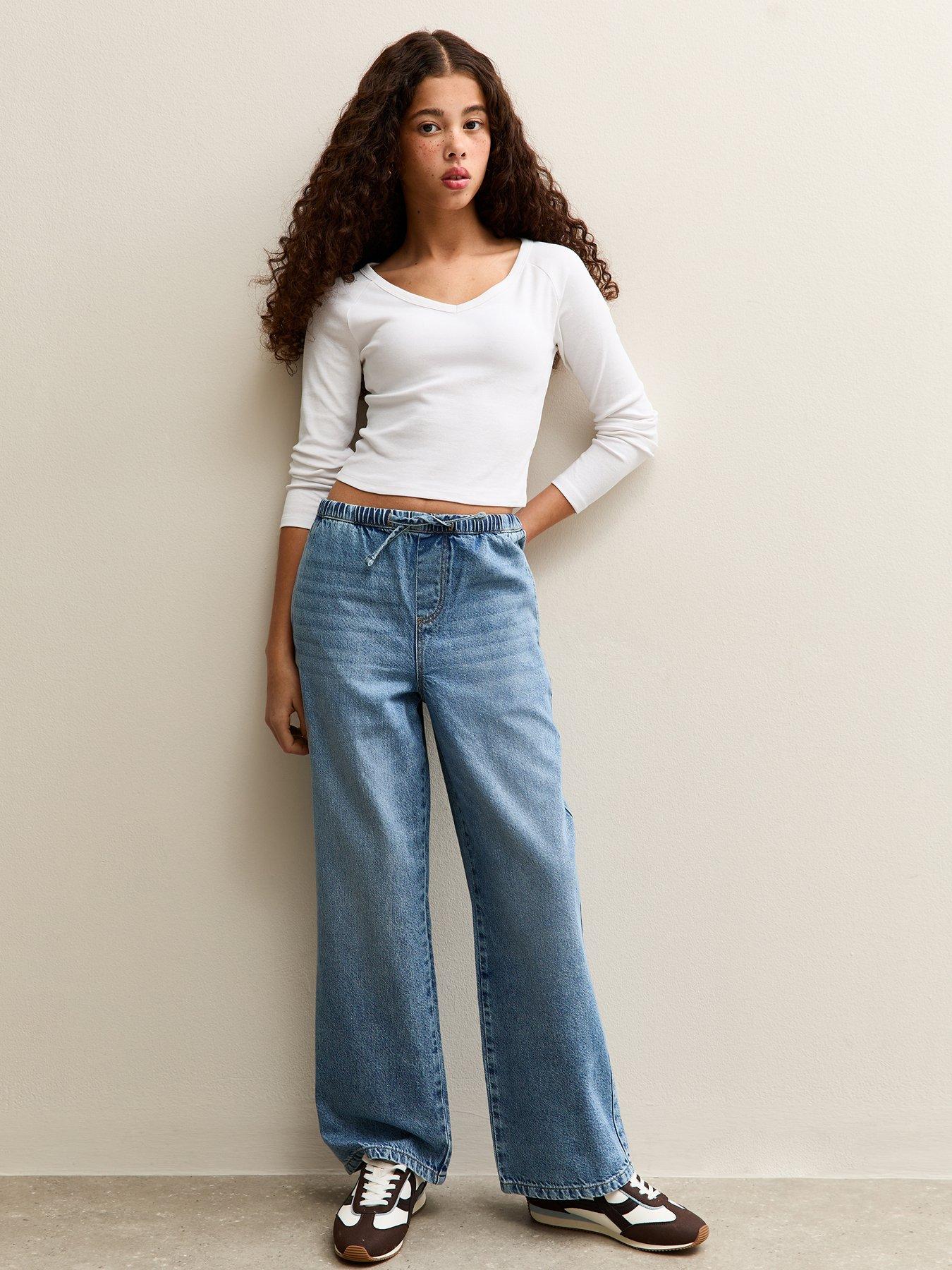 New Look 915 Girls Drawstring Waist Jeans - Blue