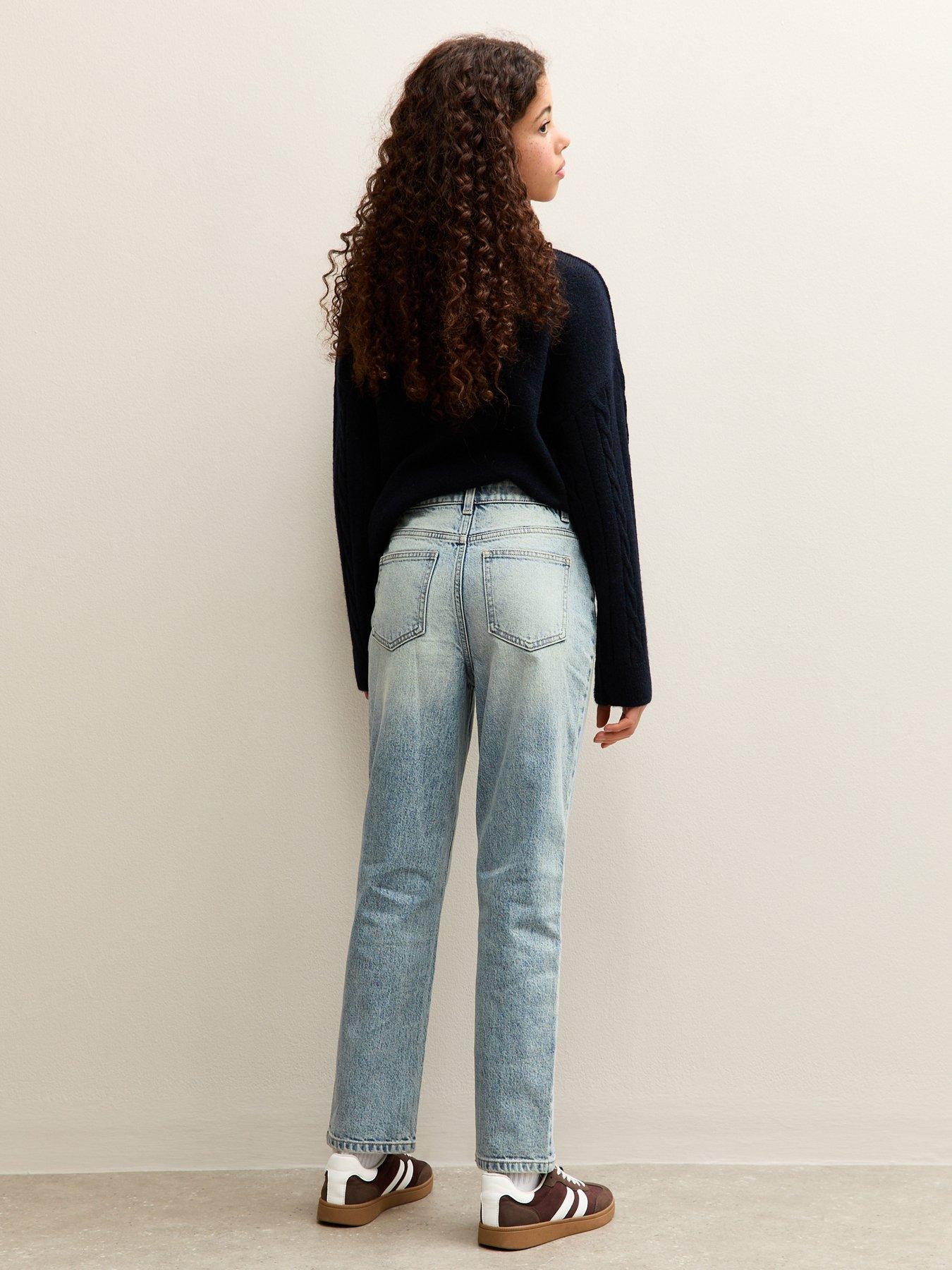 Image 2 of 6 of New Look 915 Girls Straight Leg Jeans - Light Blue Wash