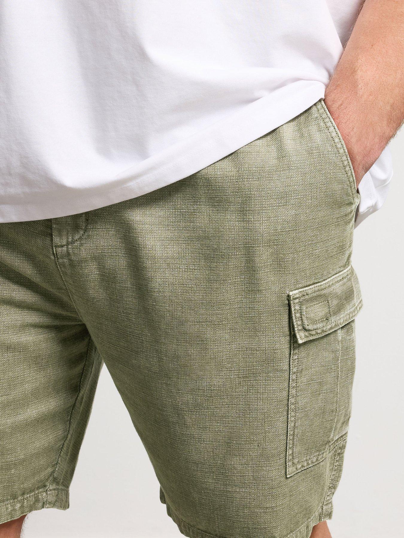 Image 4 of 5 of BadRhino Washed Cargo Shorts - Green