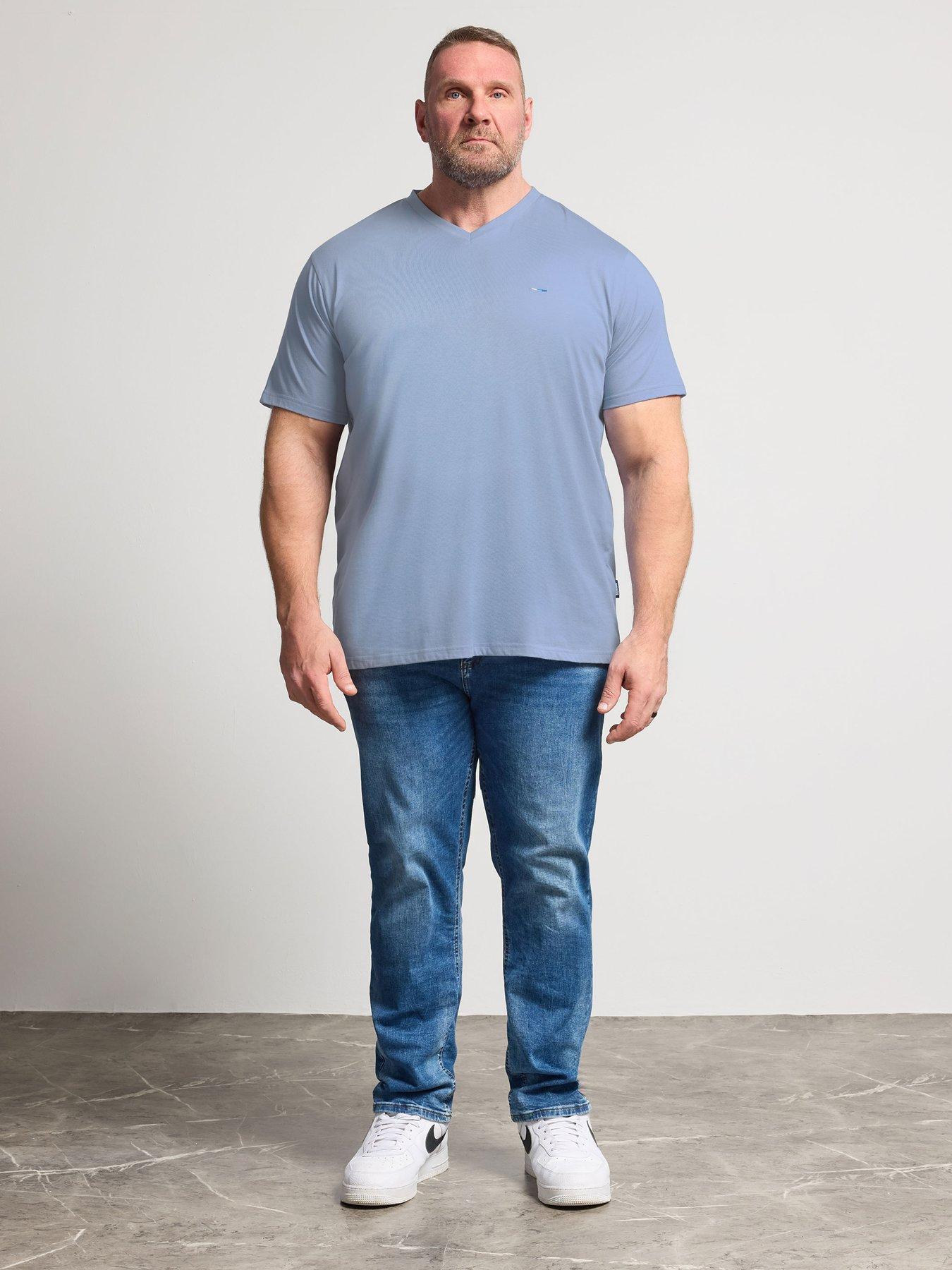  image of badrhino-5-pack-v-neck-t-shirts-blue