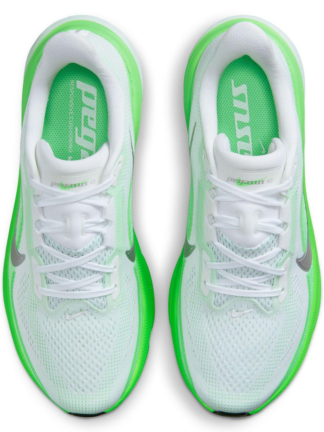 Image 4 of 8 of Nike Womens Running Air Zoom Pegasus 42 Trainers - White/green