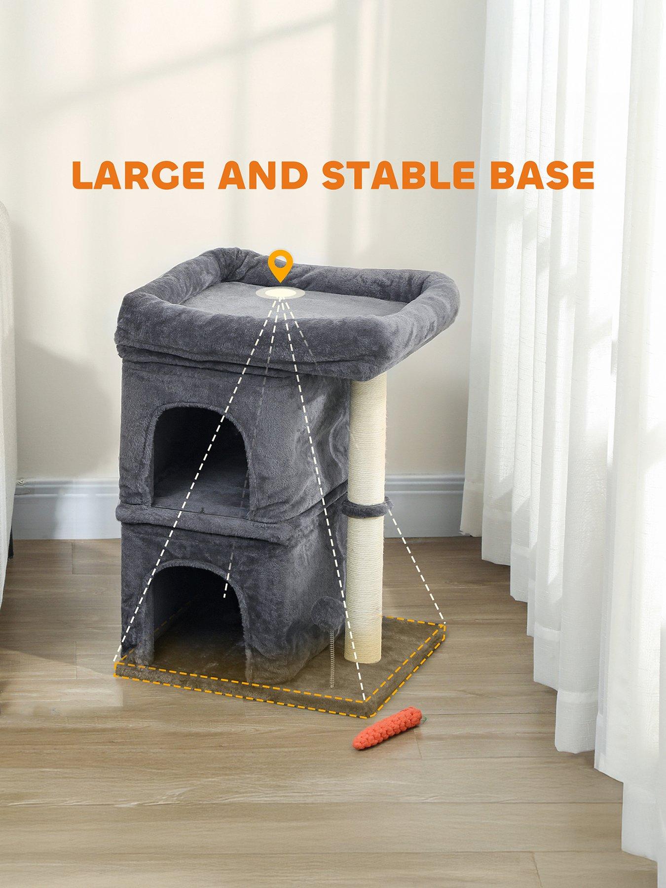 Image 2 of 6 of PawHut Small Cat Tree for Large Adult Cats Up to 7 KG with Large Perch 66 cm