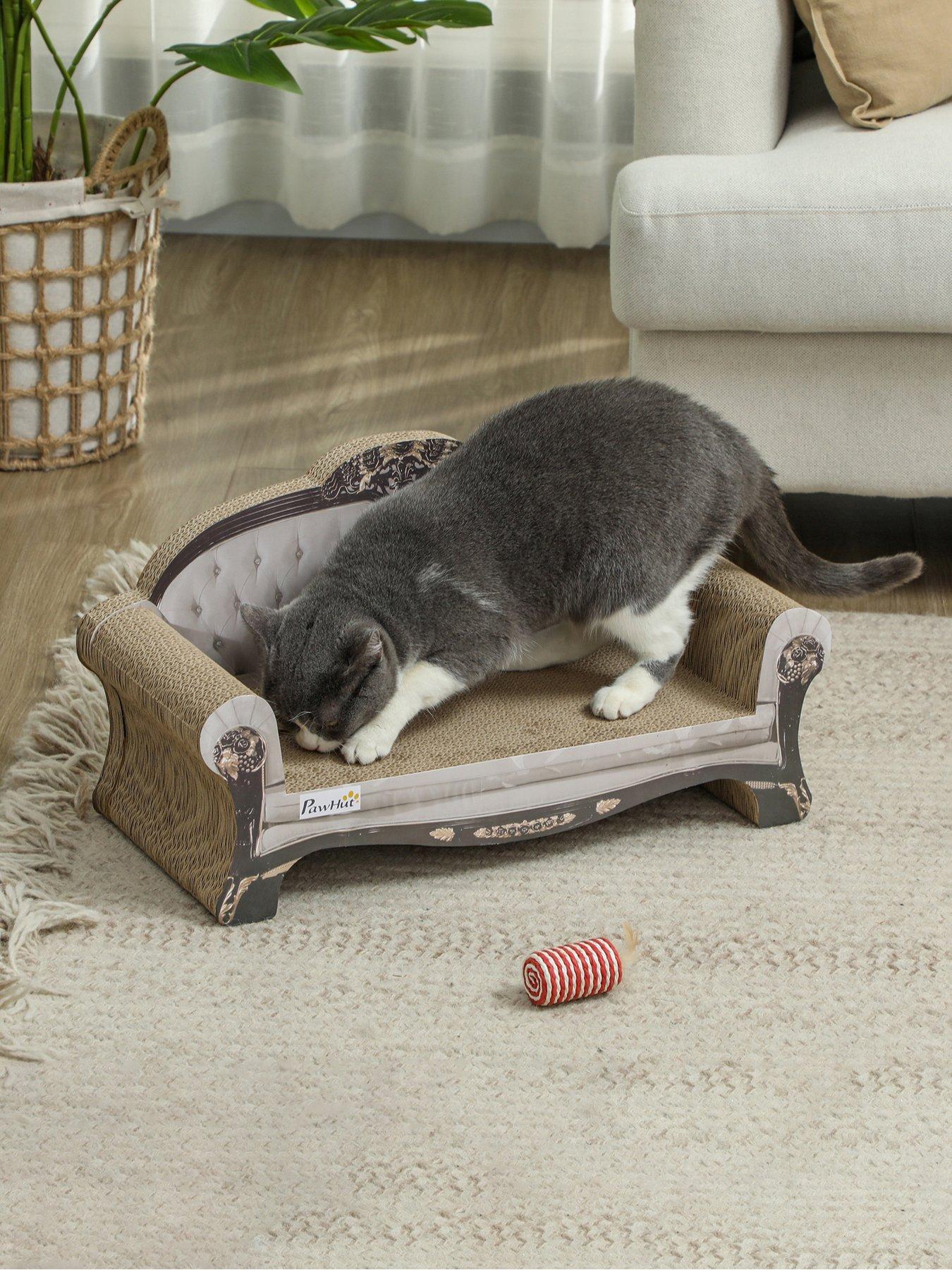 pawhut-cat-scratching-board-2-in-1-cardboard-lounge-with-catnip-brown