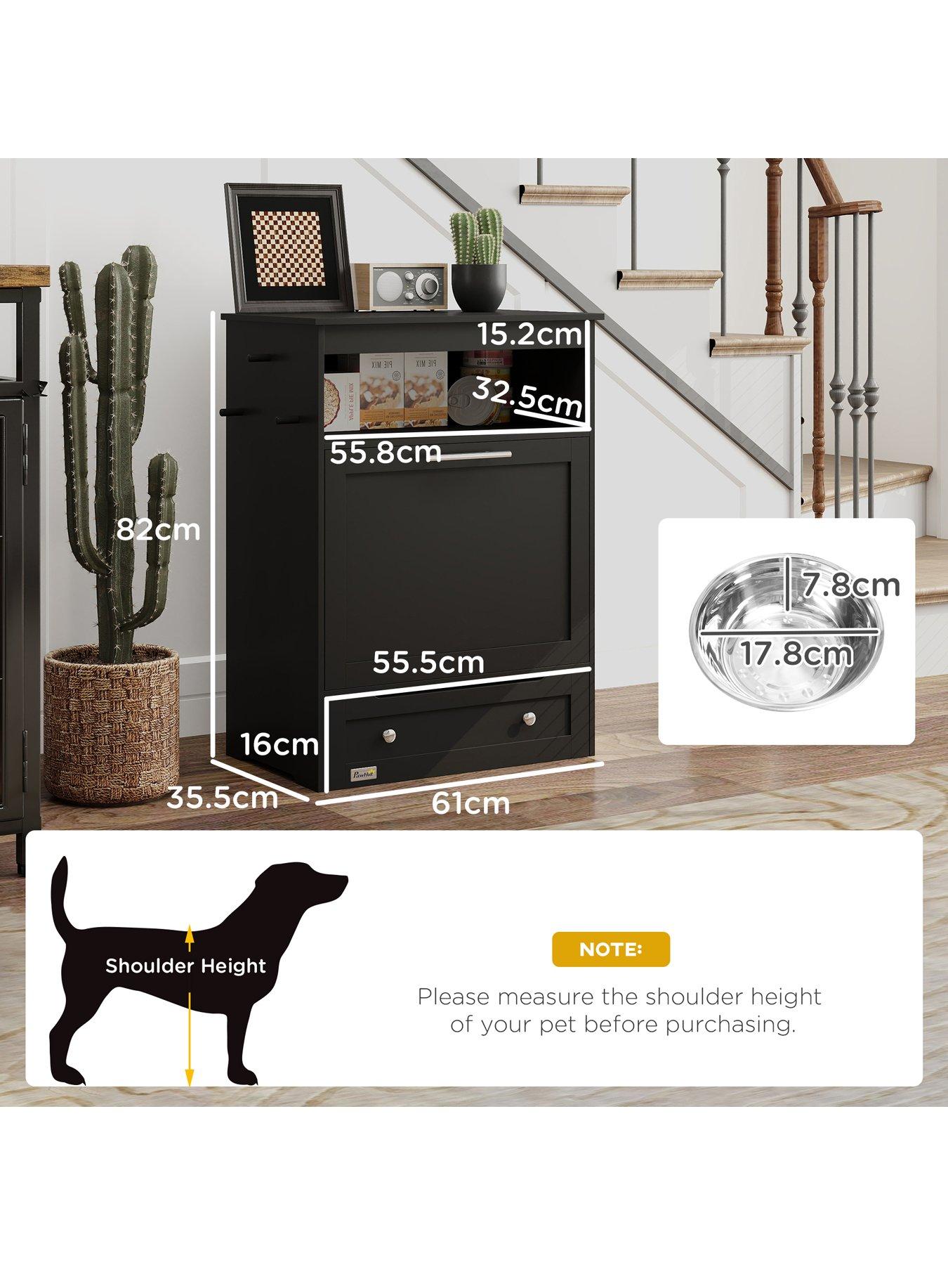 Image 3 of 3 of PawHut Pet Feeder Station, Dog Cat Food Storage Feeding Station, Food Cabinet