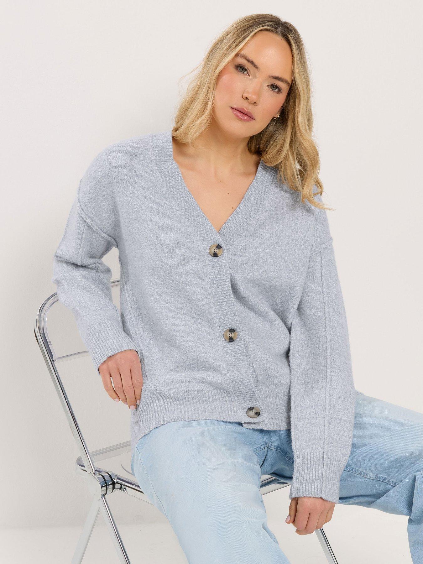 Long Tall Sally Seam Detail Cardigan - Blue