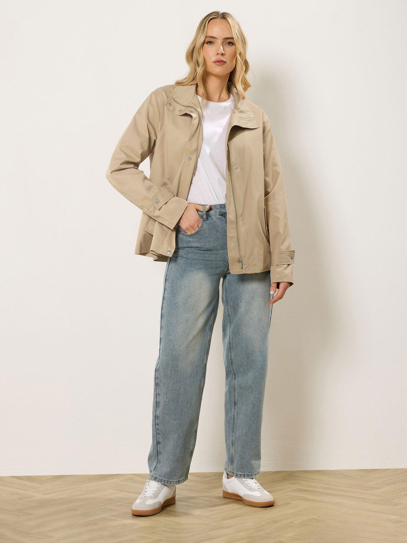  image of long-tall-sally-funnel-neck-jacket-cream