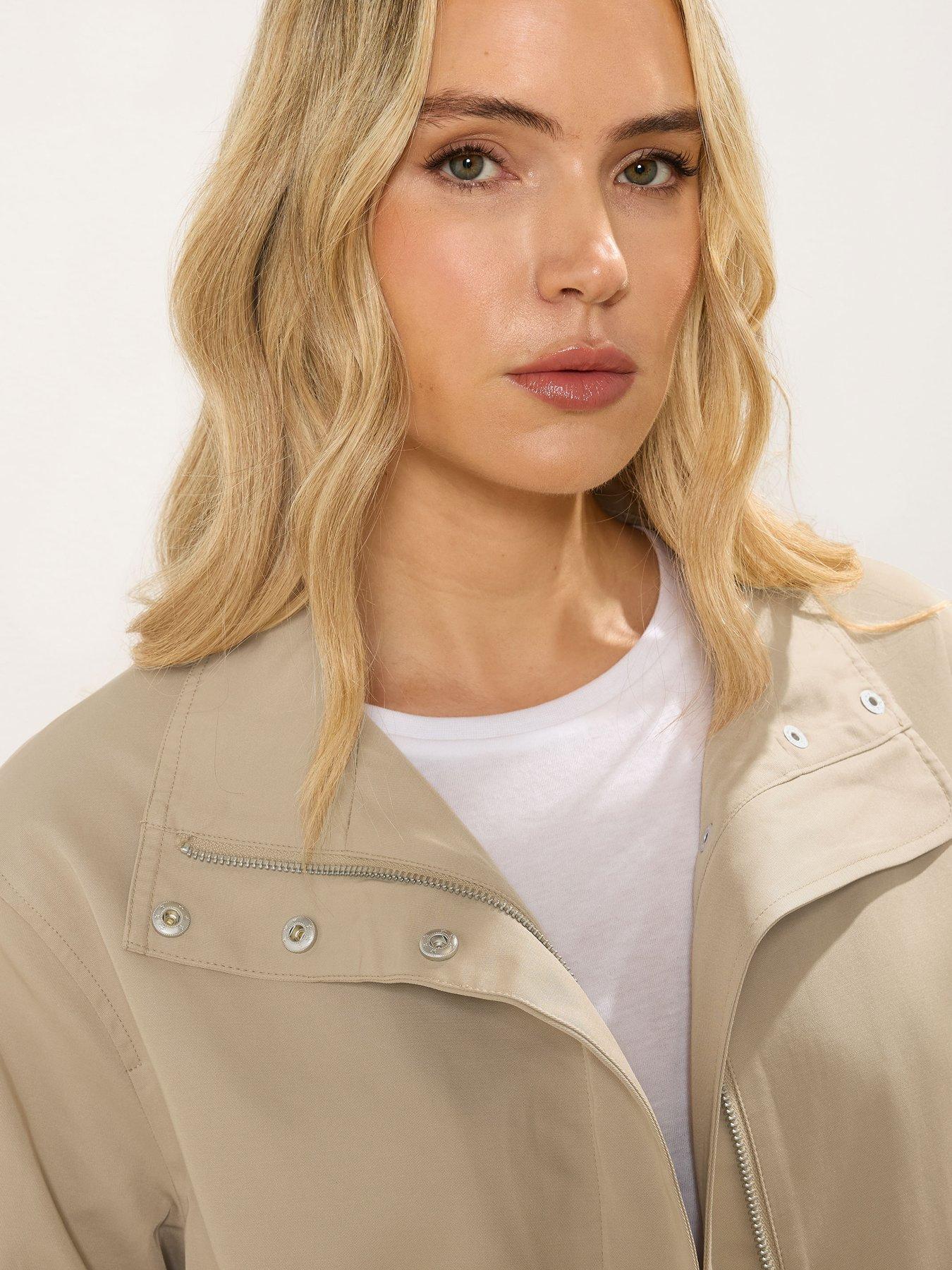  image of long-tall-sally-funnel-neck-jacket-cream
