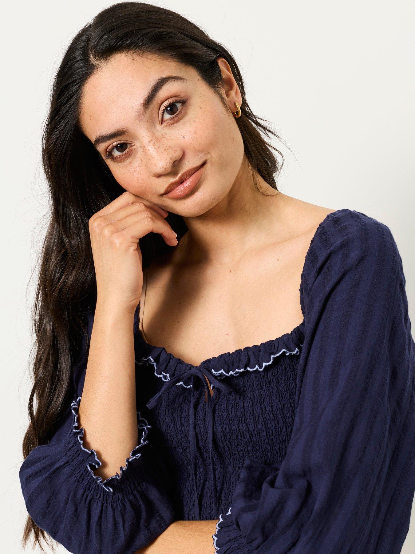 Image 5 of 6 of FatFace Amelie Midi Dress - Navy