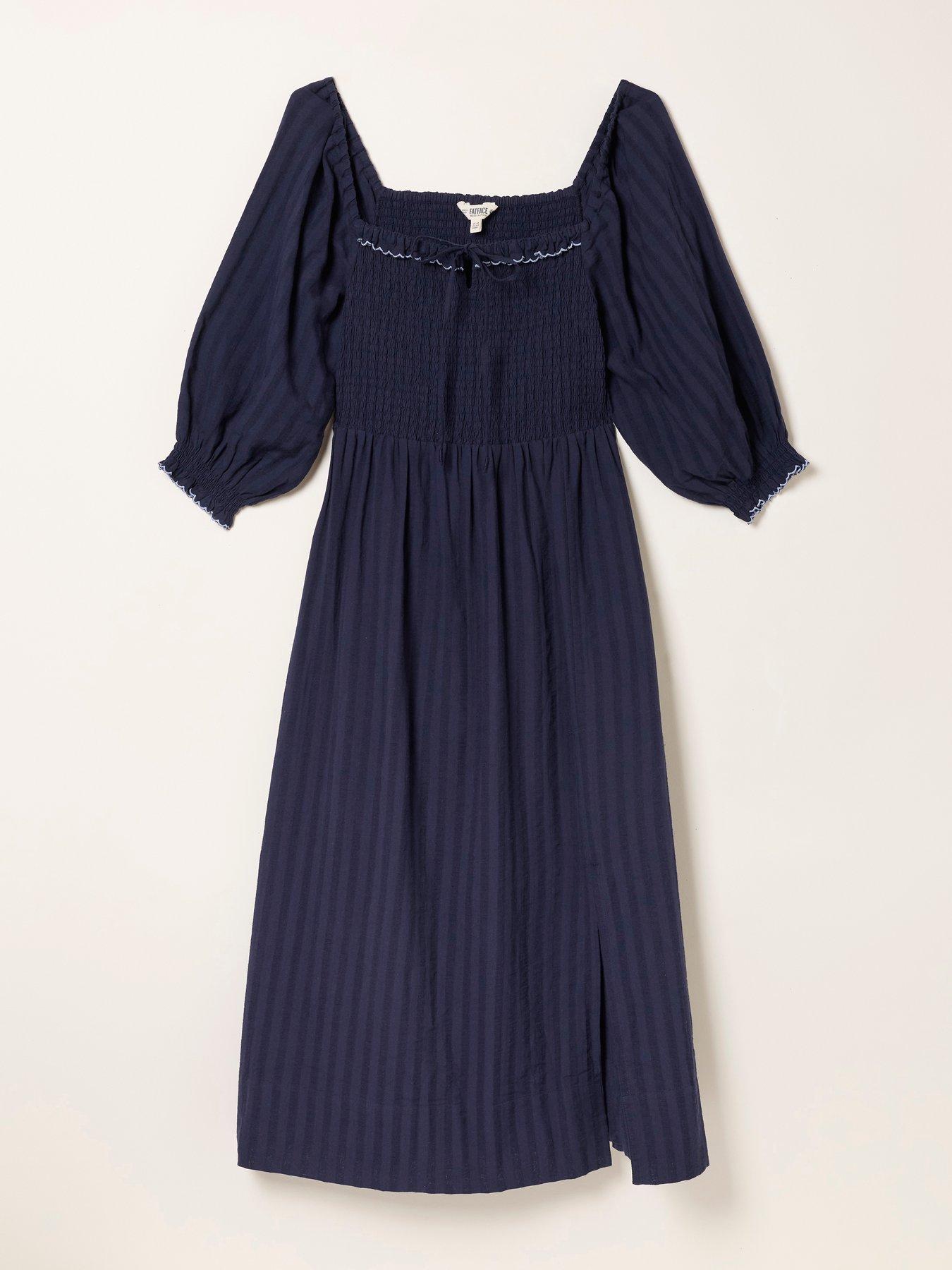 Image 6 of 6 of FatFace Amelie Midi Dress - Navy