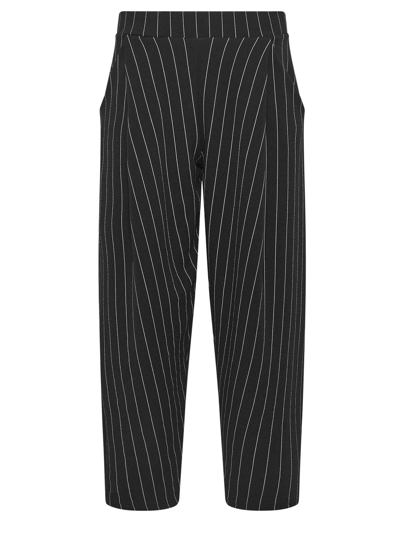 Image 5 of 5 of PixieGirl Petite Stripe Scuba Barrel Trousers