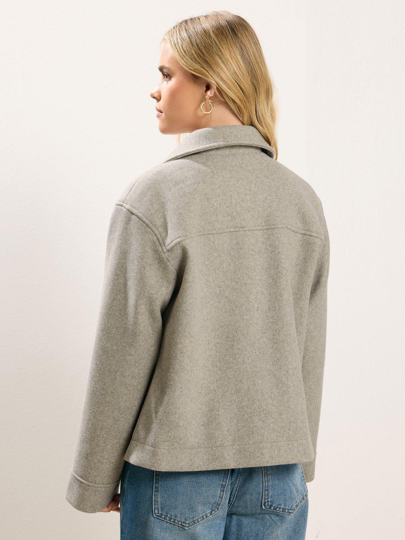  image of pixiegirl-petite-faux-wool-trucker-jacket-cream