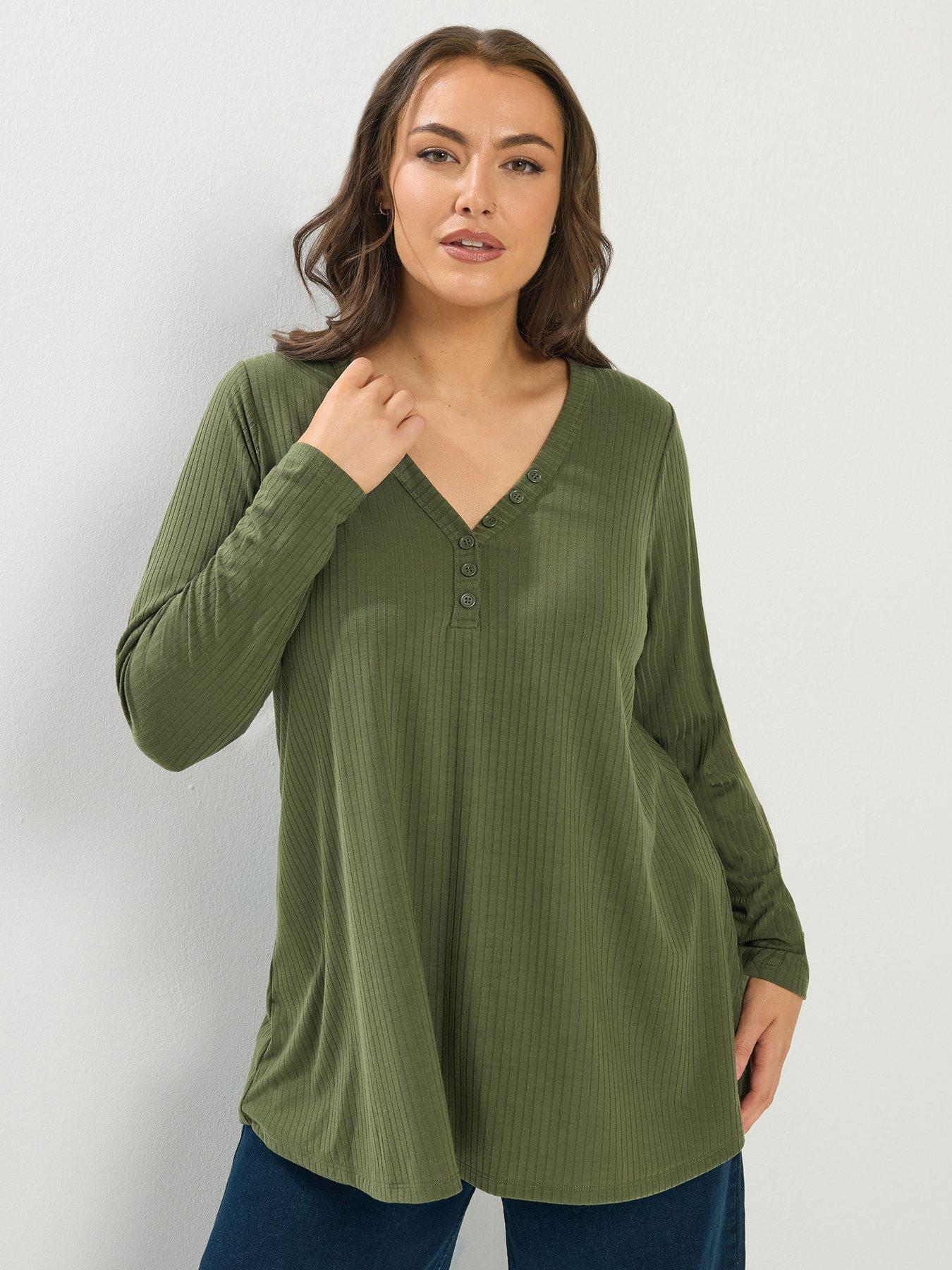  image of yours-curve-henley-rib-swing-top