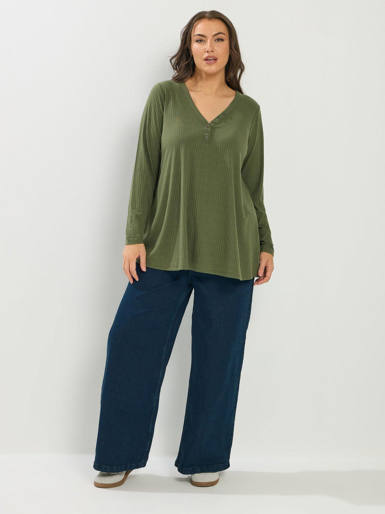  image of yours-curve-henley-rib-swing-top