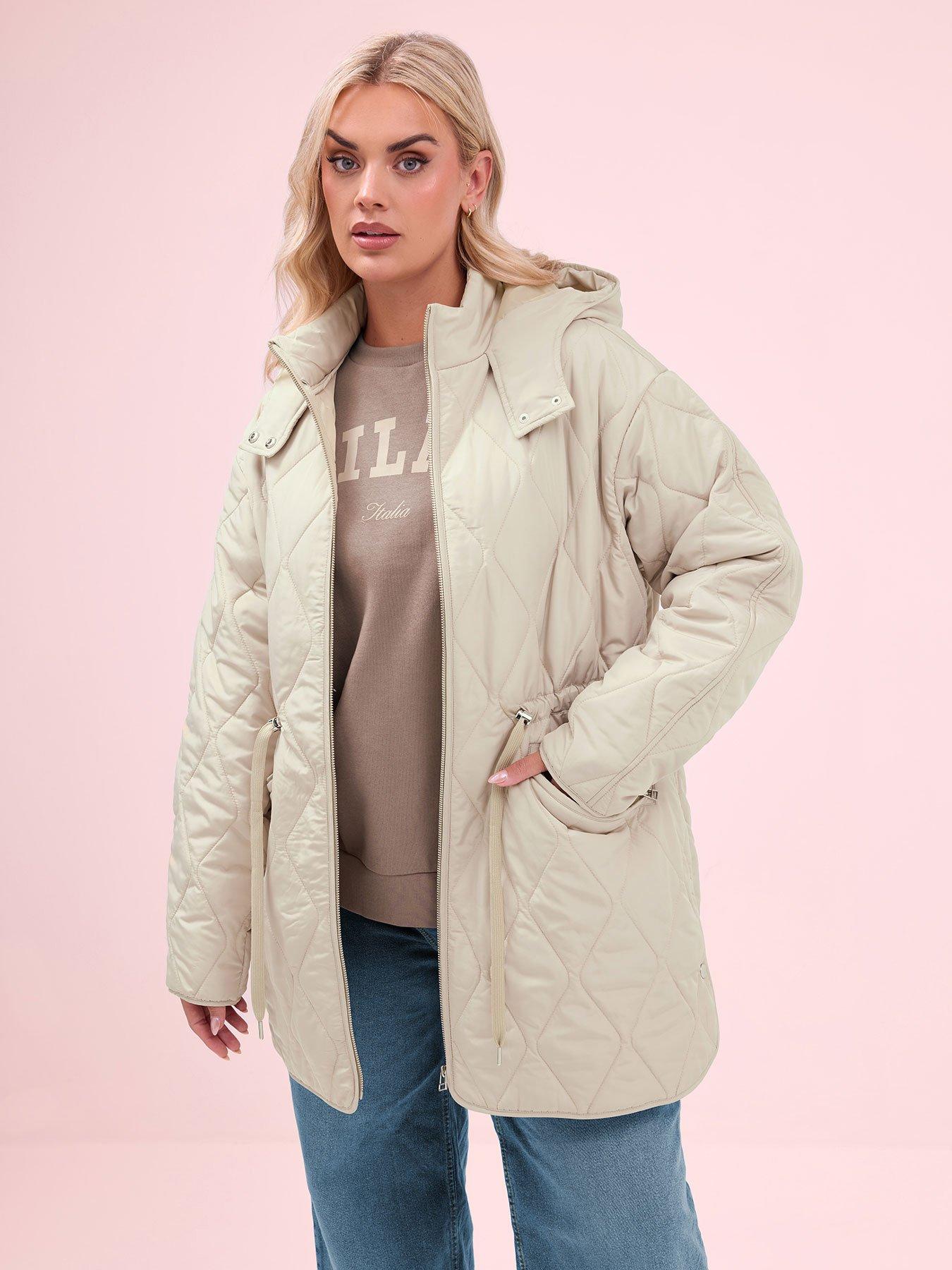  image of yours-curve-lightweight-diamond-quilted-jacket-cream