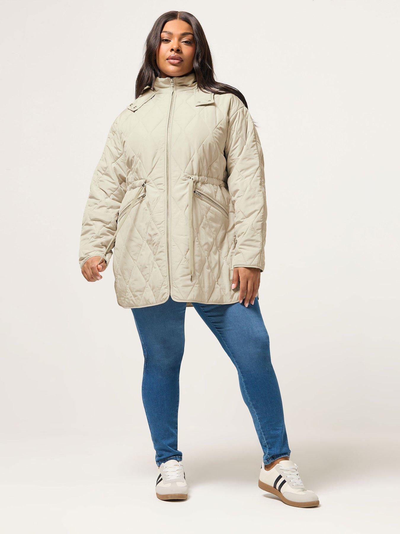  image of yours-curve-lightweight-diamond-quilted-jacket-cream
