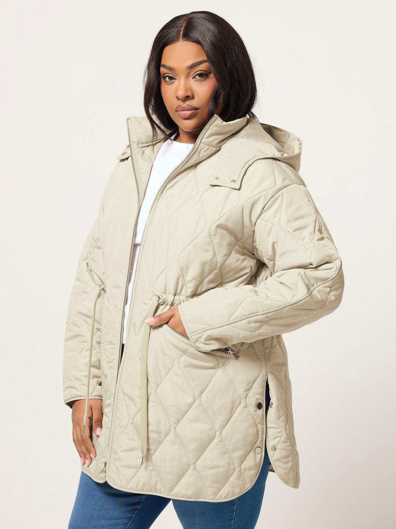  image of yours-curve-lightweight-diamond-quilted-jacket-cream