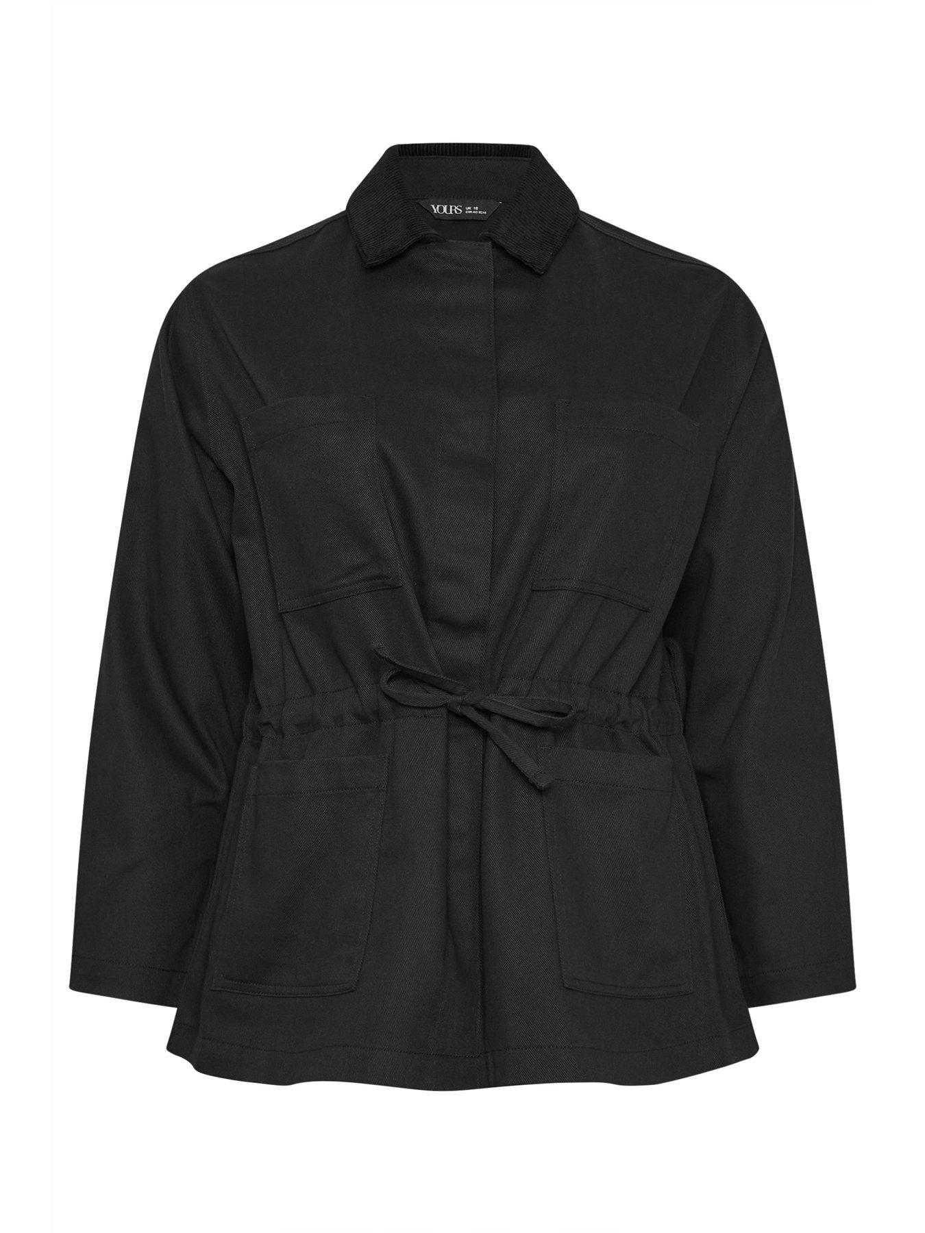 Image 5 of 5 of Yours Curve Carpenter Cord Collar Jacket - Black