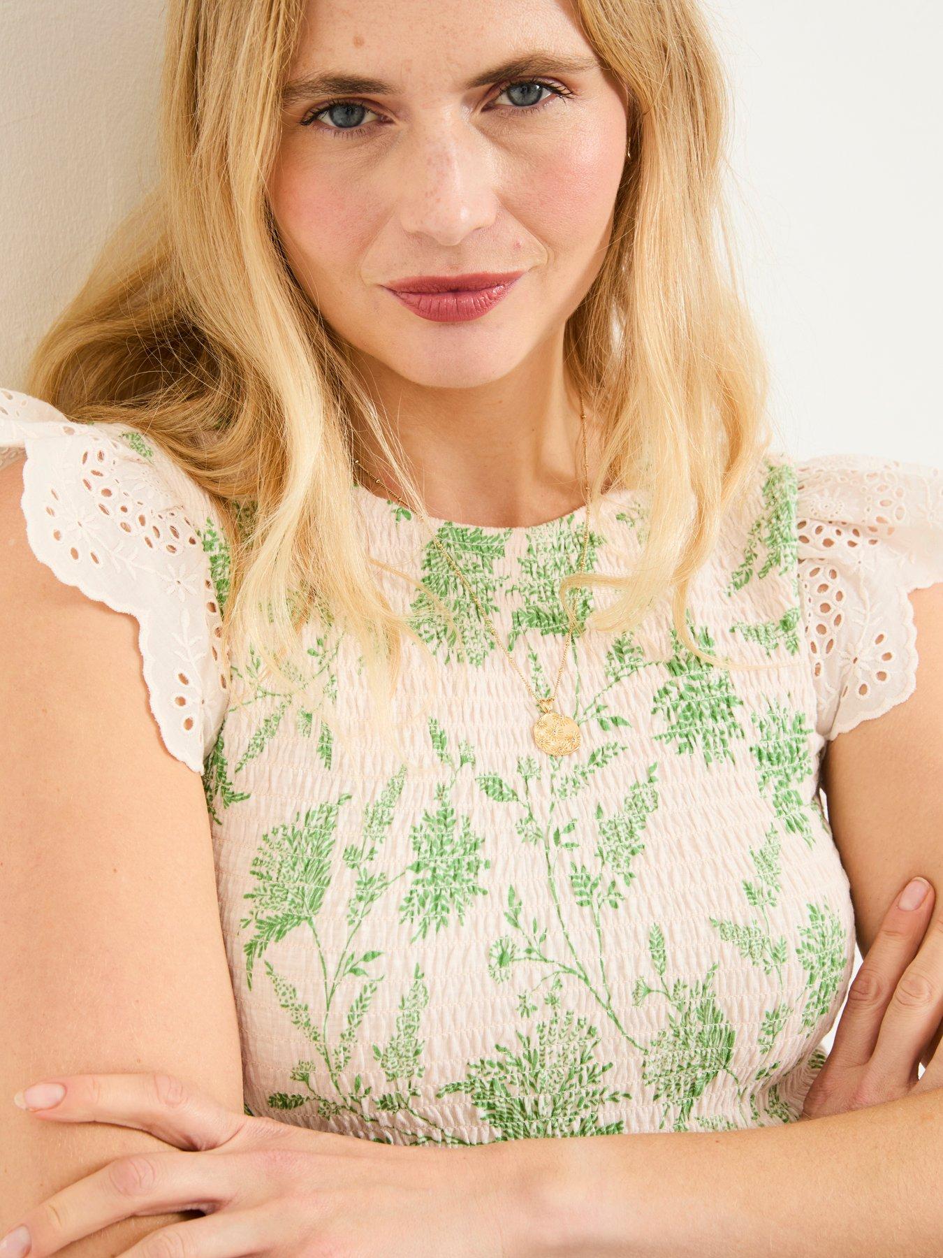 Image 5 of 6 of FatFace Betty Summer Meadow Top - Ivory