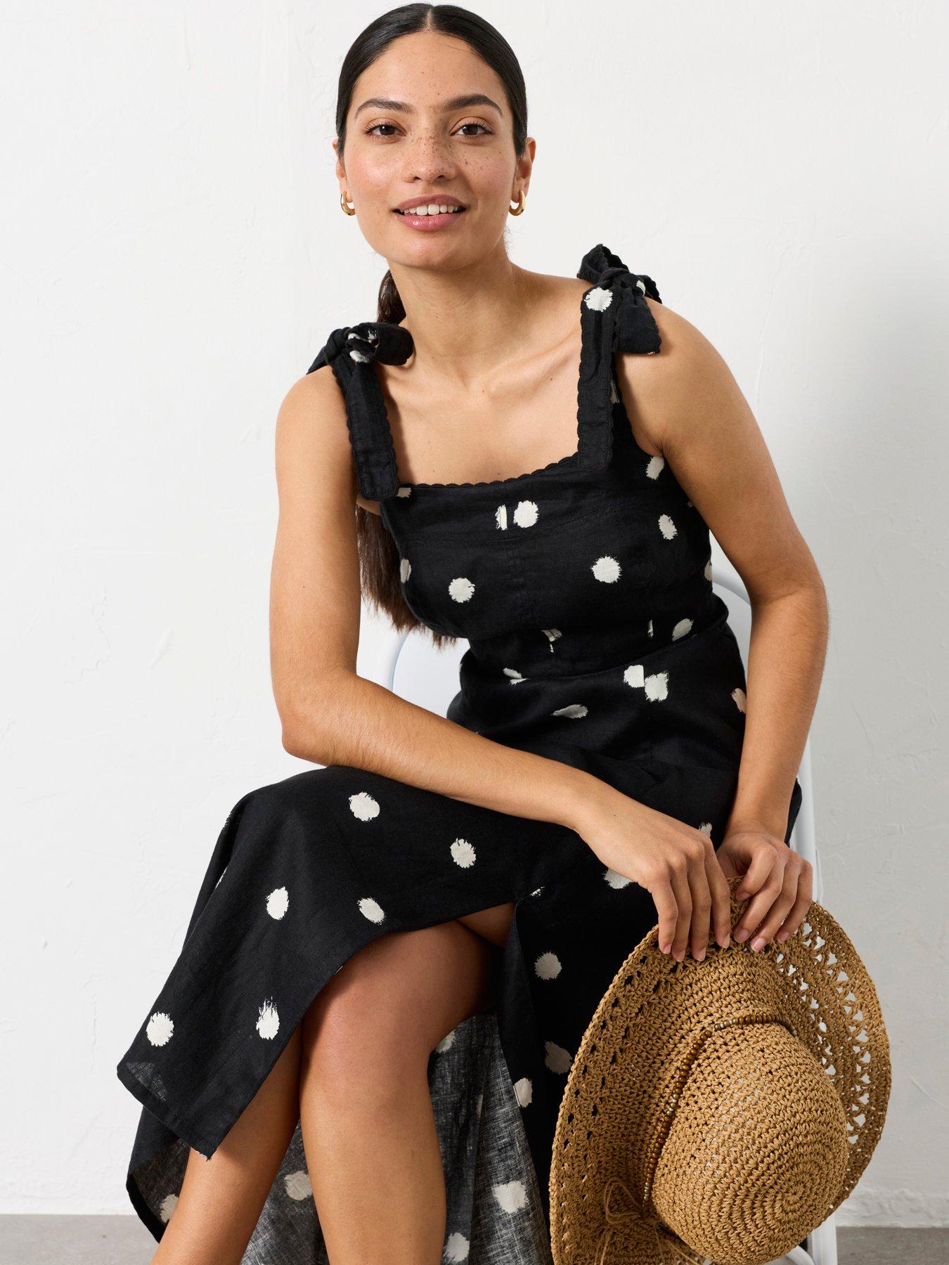 Image 1 of 7 of FatFace Delphine Linen Spot - Black