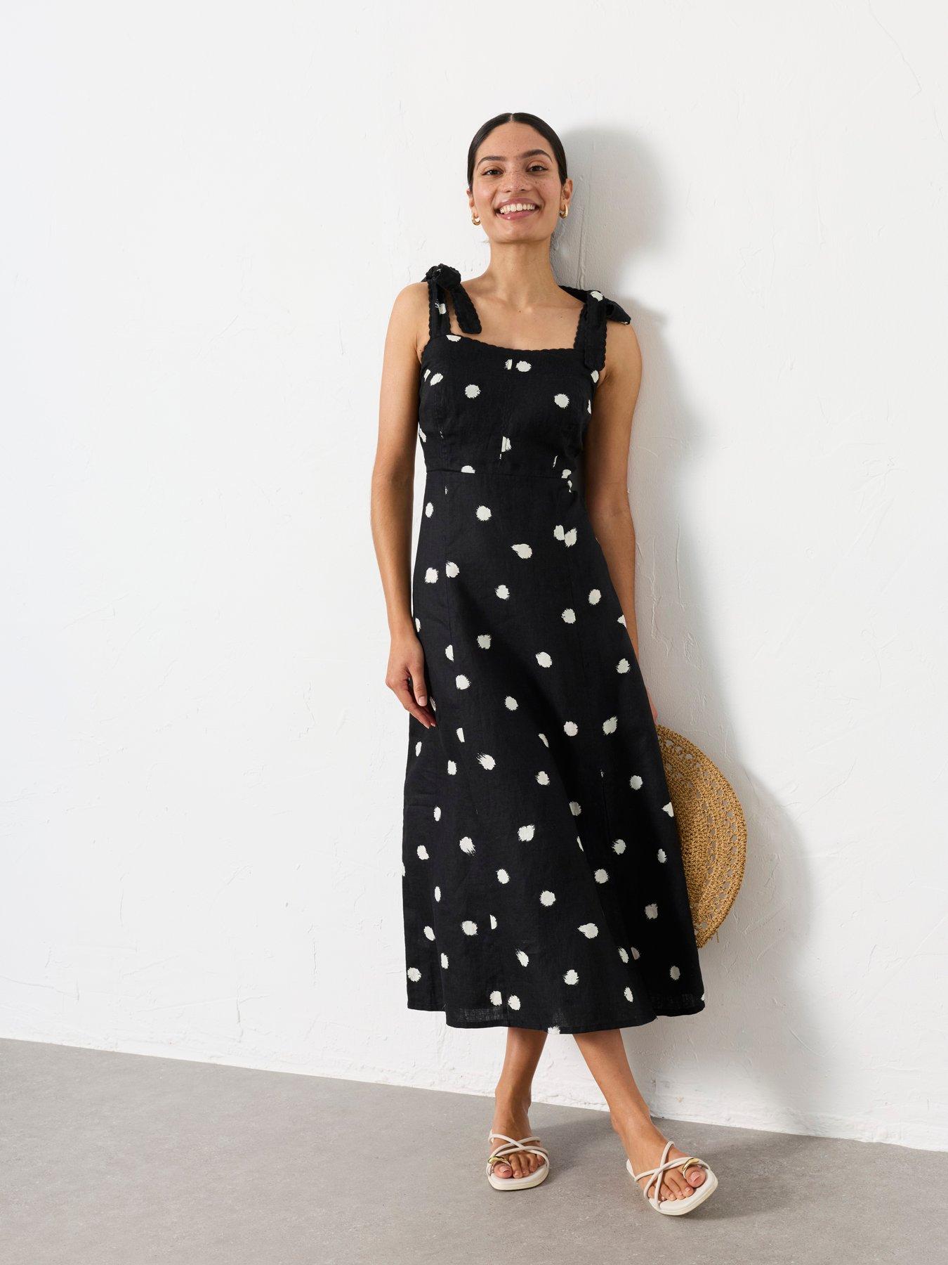 Image 3 of 7 of FatFace Delphine Linen Spot - Black