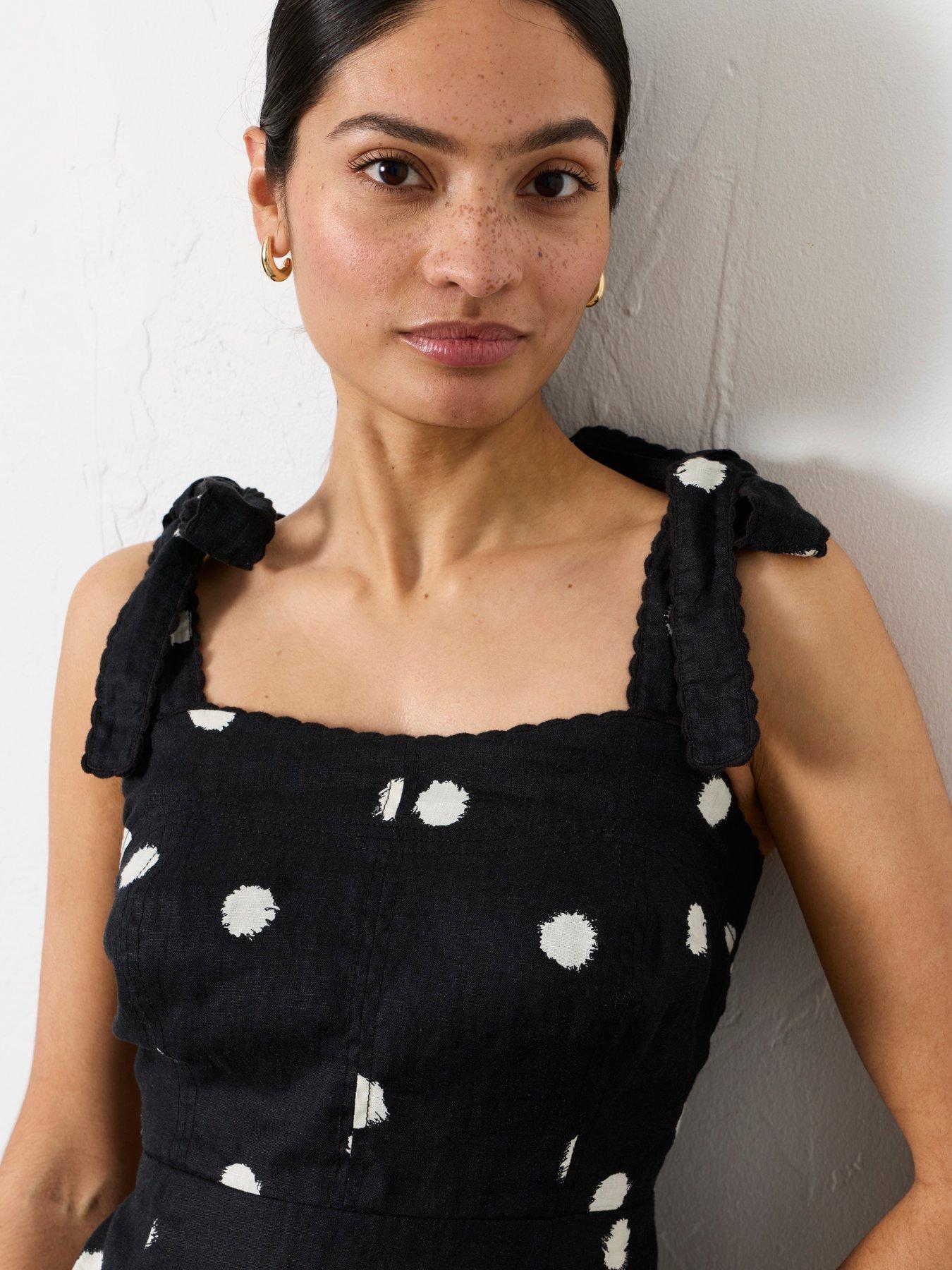 Image 5 of 7 of FatFace Delphine Linen Spot - Black