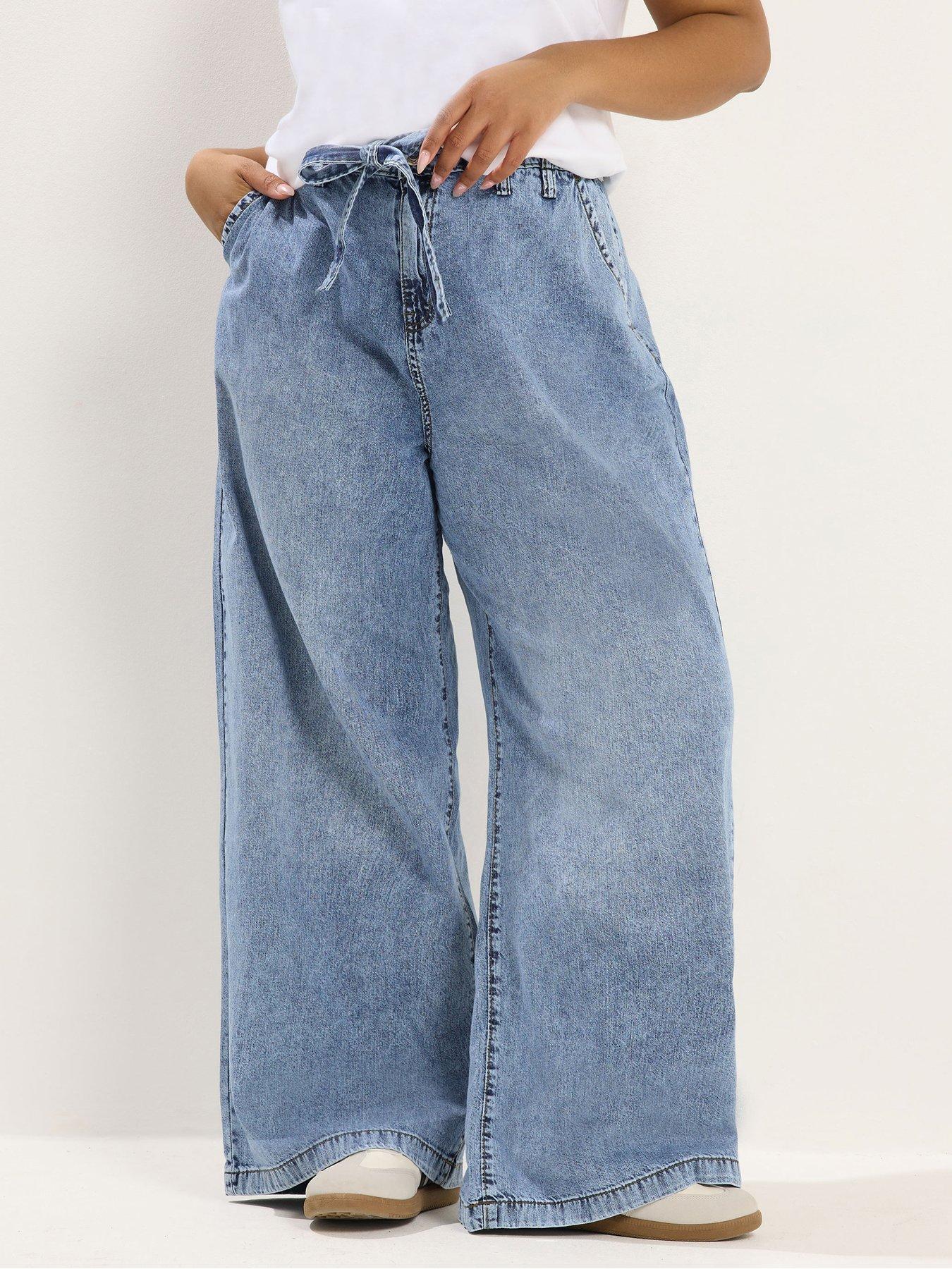 Yours Curve Belted Wide Leg Jean
