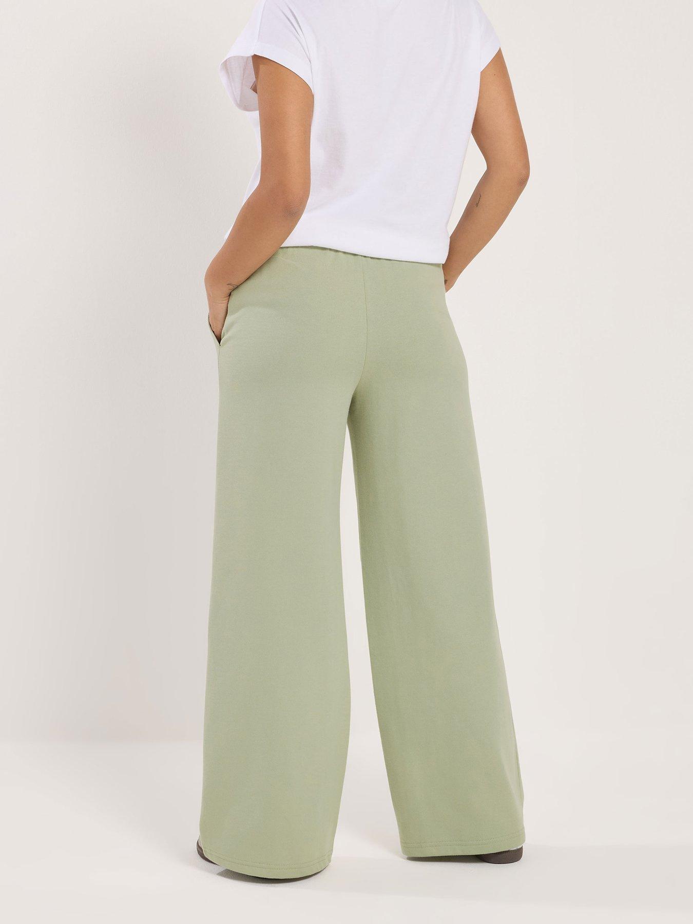  image of pixiegirl-petite-patch-pocket-wide-leg-joggers-green