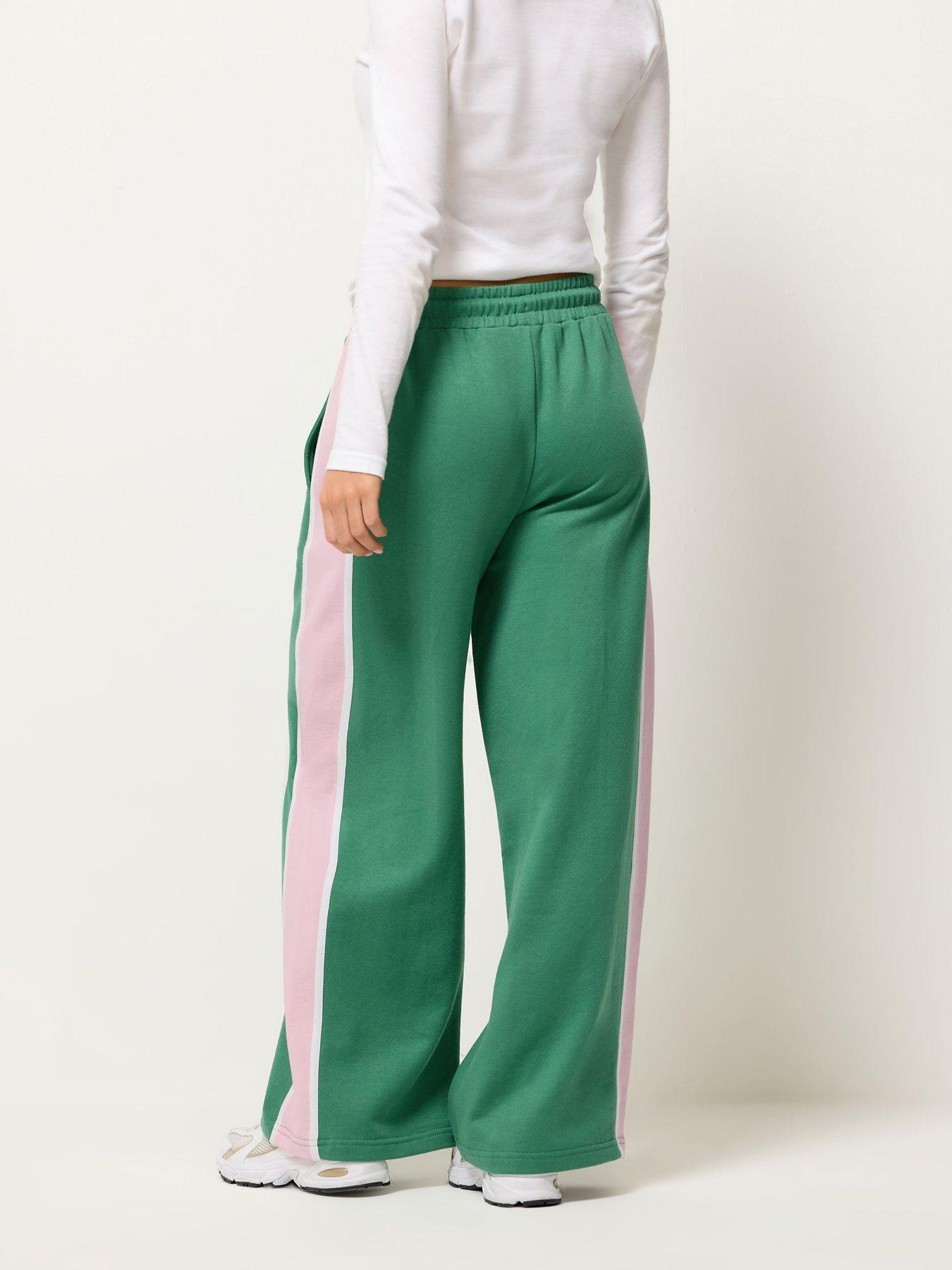  image of pixiegirl-petite-side-stripe-piped-joggers-green