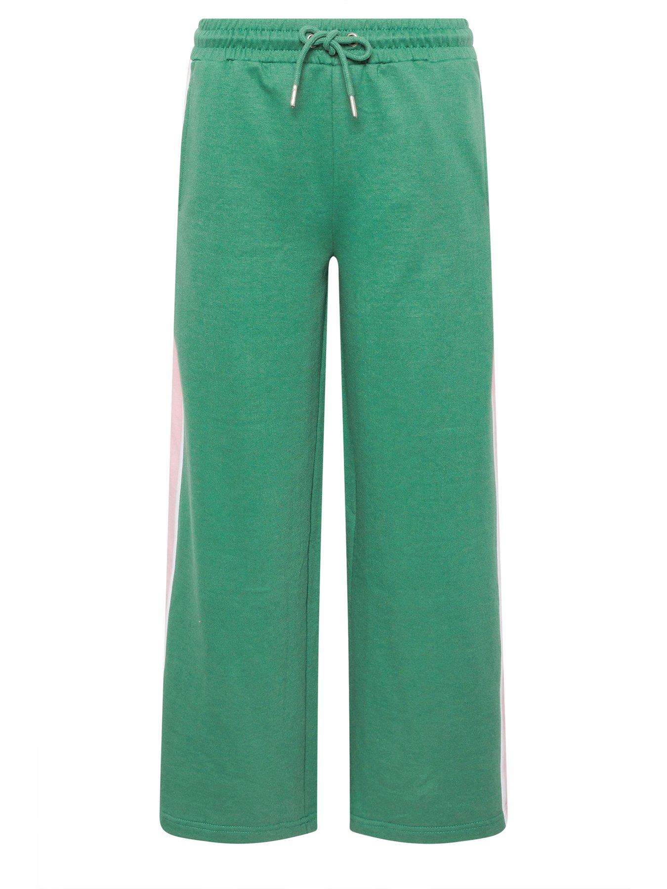  image of pixiegirl-petite-side-stripe-piped-joggers-green