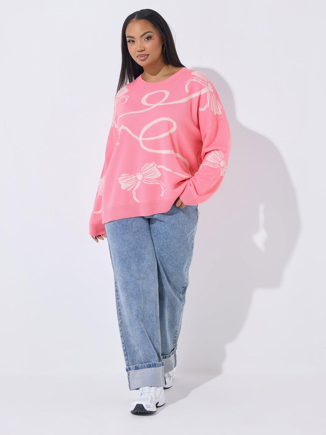  image of yours-curve-bow-jumper-pink