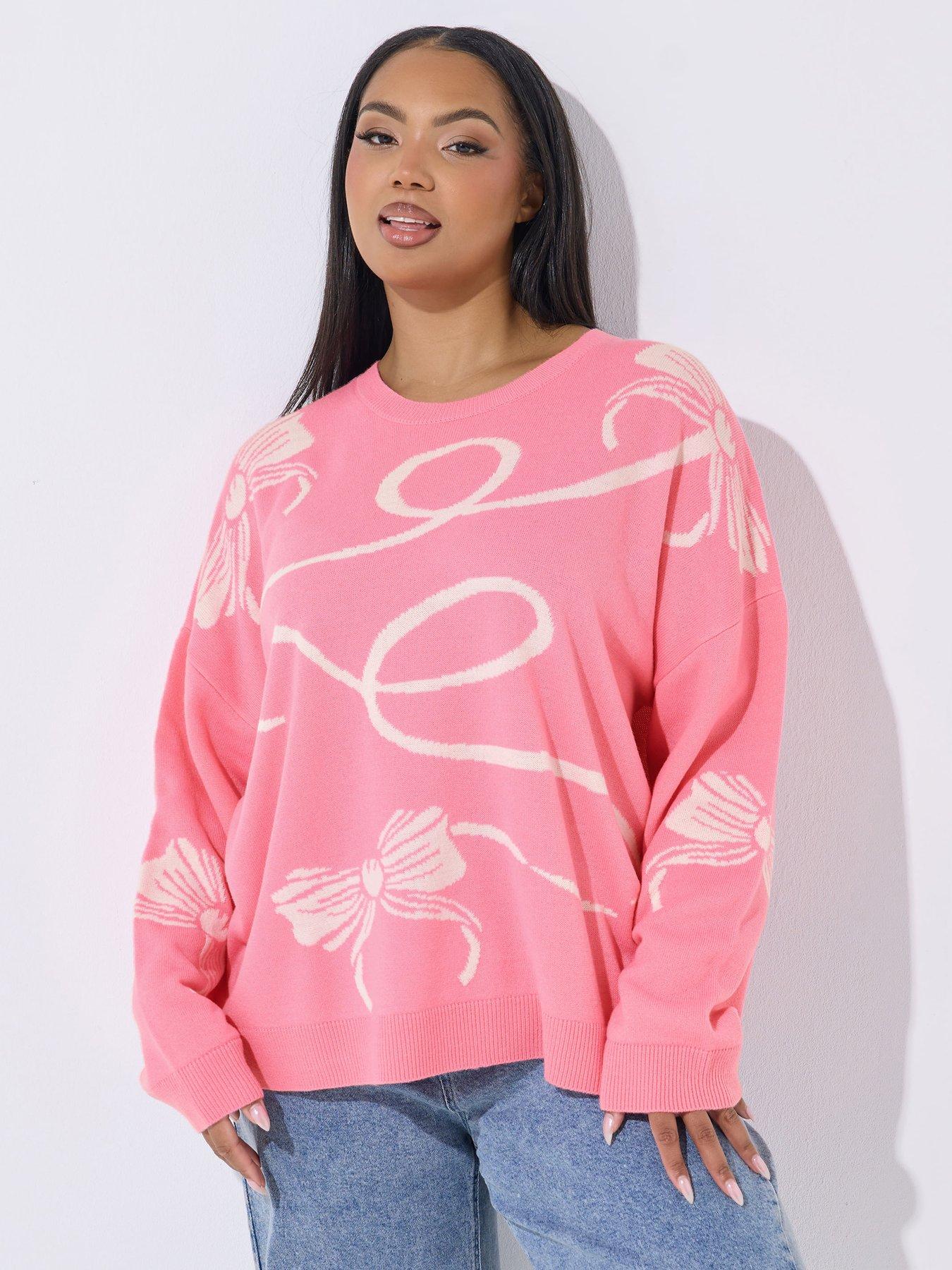  image of yours-curve-bow-jumper-pink
