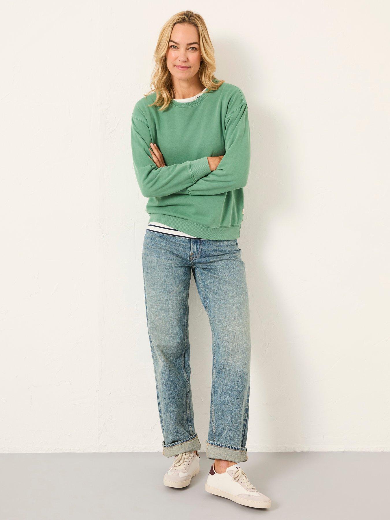  image of fatface-georgia-crew-sweatshirt-jade-green
