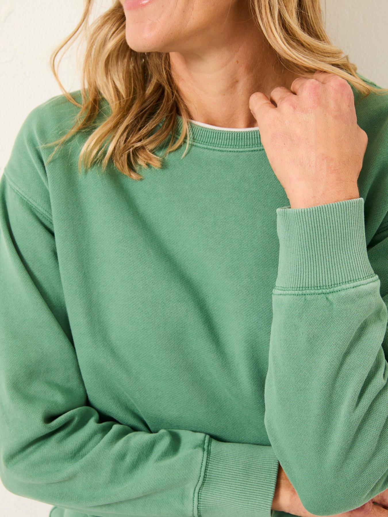  image of fatface-georgia-crew-sweatshirt-jade-green