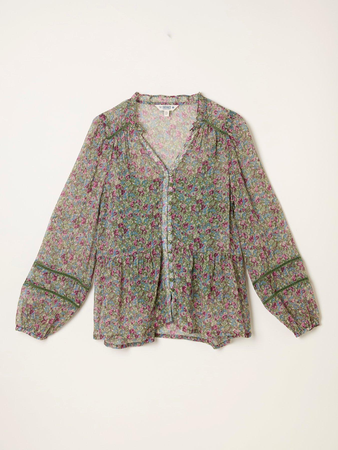 Image 5 of 5 of FatFace Mel Ditsy Meadow Blouse - Green