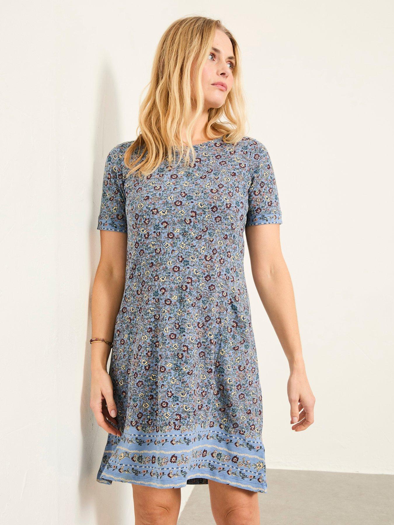  image of fatface-simone-floral-dress-blue