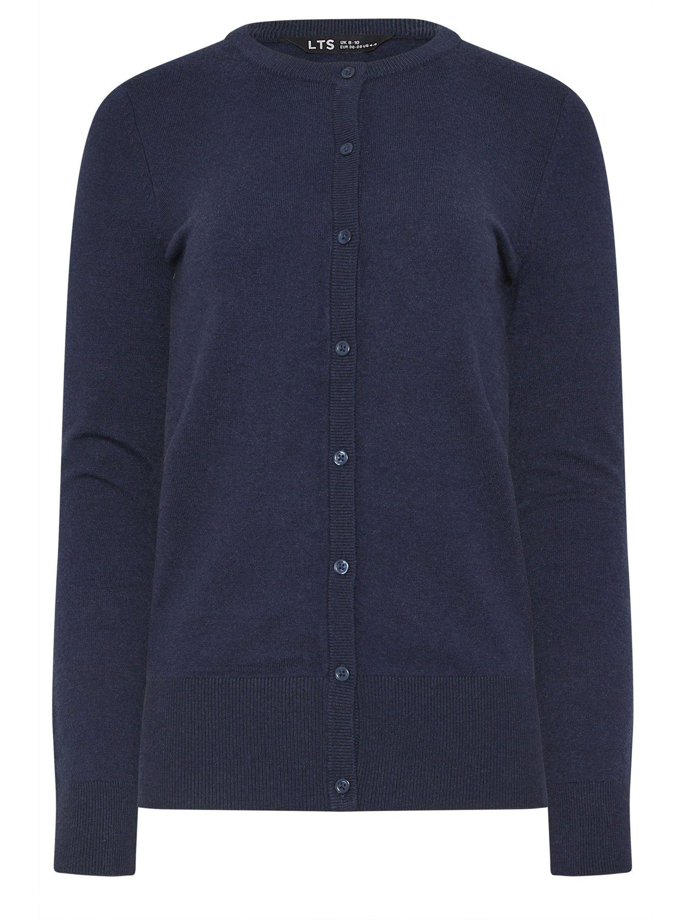 Image 5 of 5 of Long Tall Sally Crew Neck Cardigan - Blue