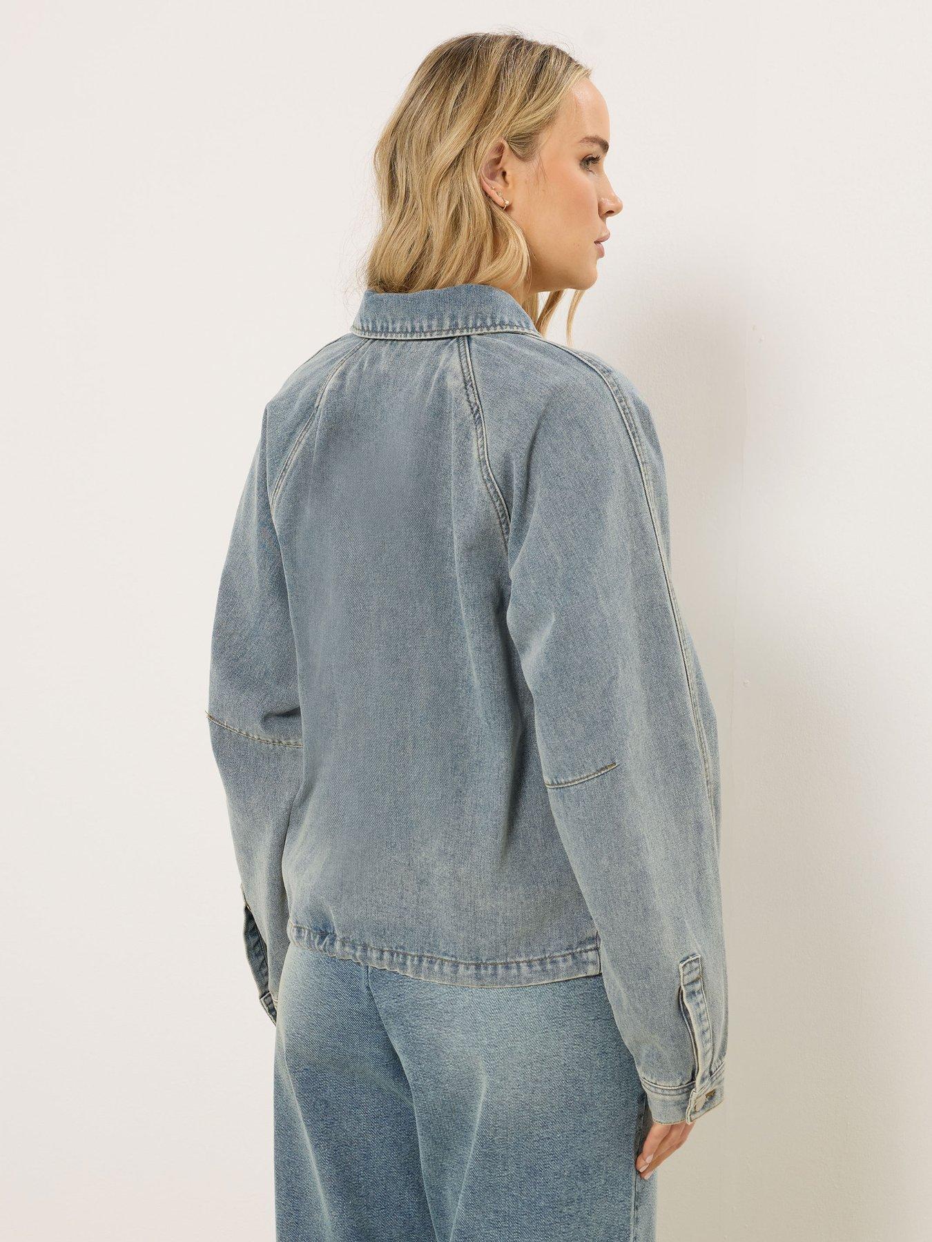  image of long-tall-sally-tall-denim-collar-bomber-jacket