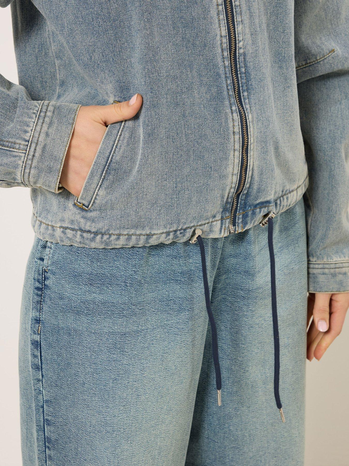  image of long-tall-sally-tall-denim-collar-bomber-jacket