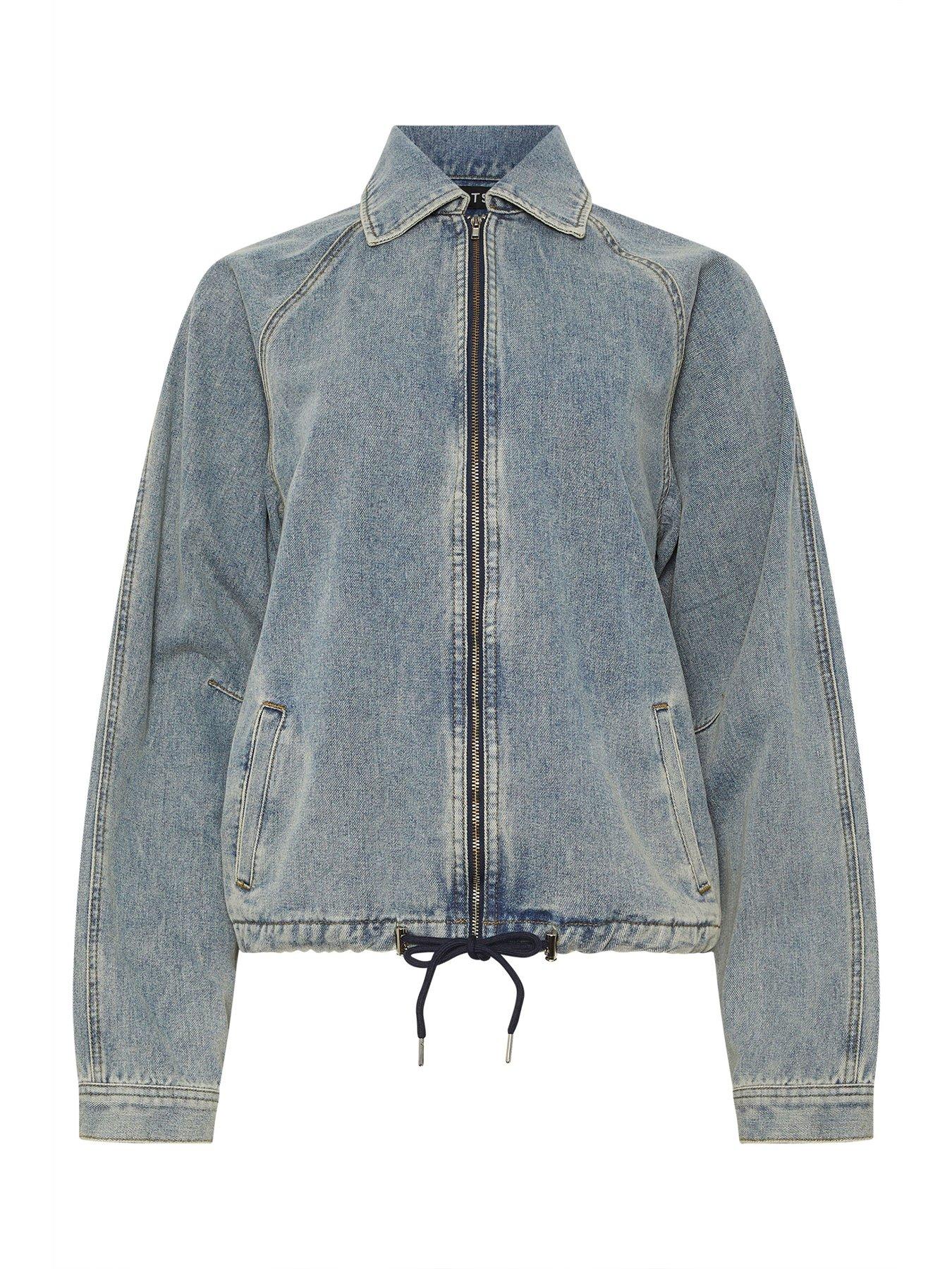  image of long-tall-sally-tall-denim-collar-bomber-jacket