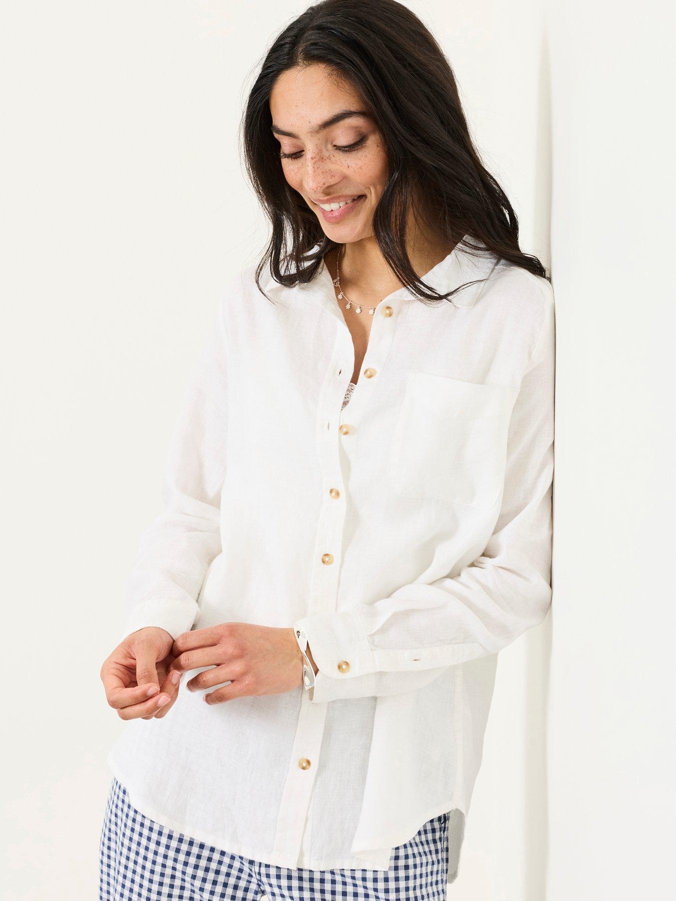 FatFace Olivia Linen Shirt - White