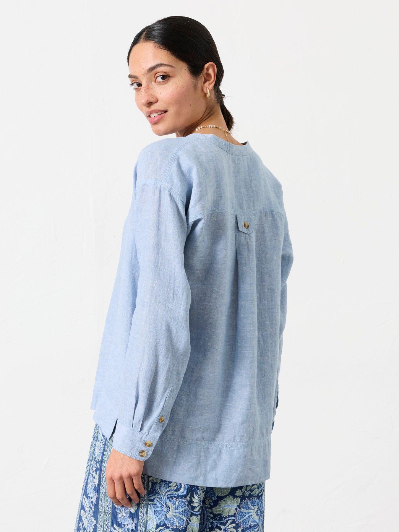 Image 2 of 6 of FatFace Julia Linen Popover - Blue